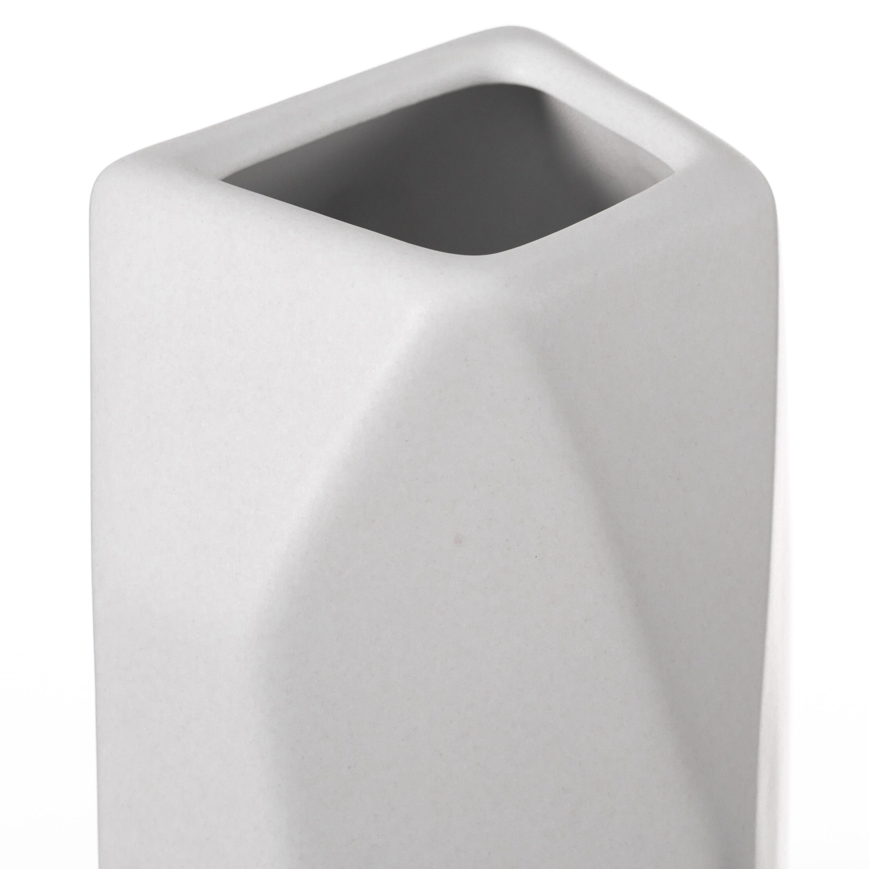 Uniquewise 8" H Decorative Ceramic Multi Paned Vase, Modern Style Centerpiece Table Vase White, Medium
