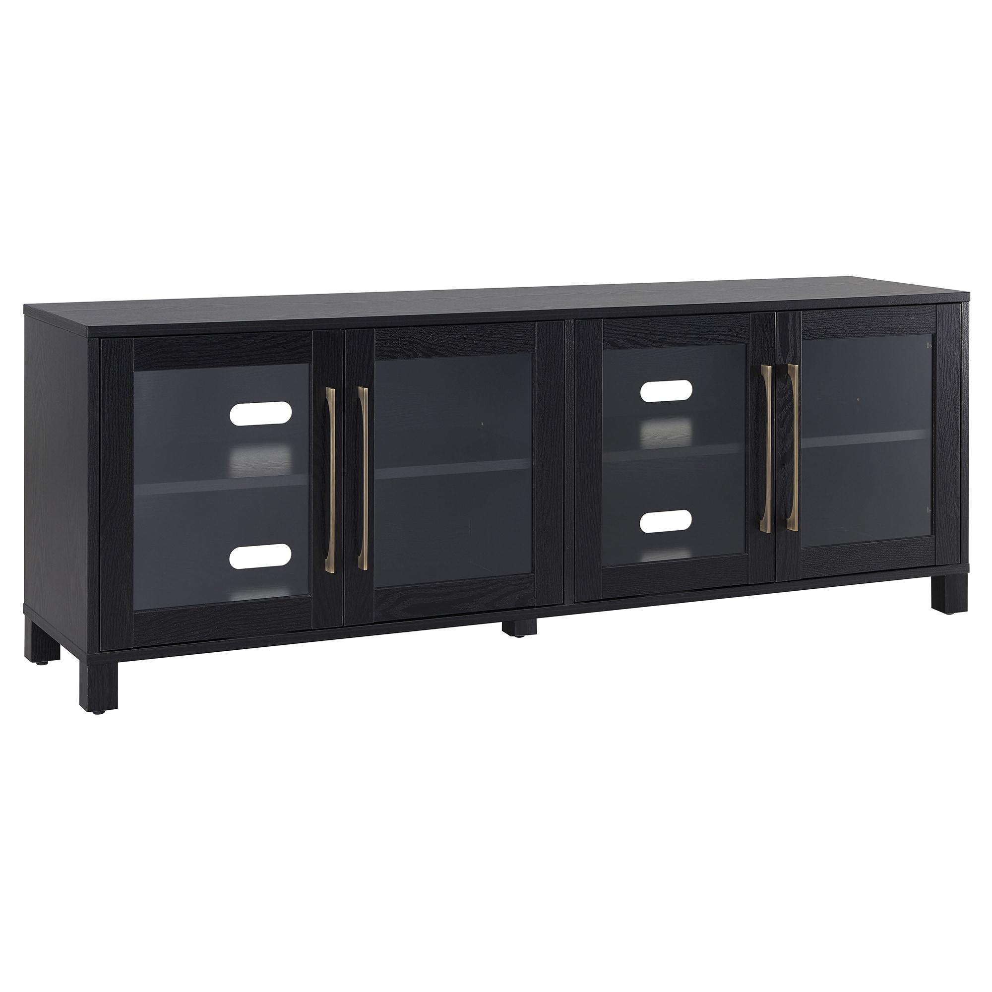 Evelyn&Zoe Quincy Rectangular TV Stand for TV's up to 75", Black Grain