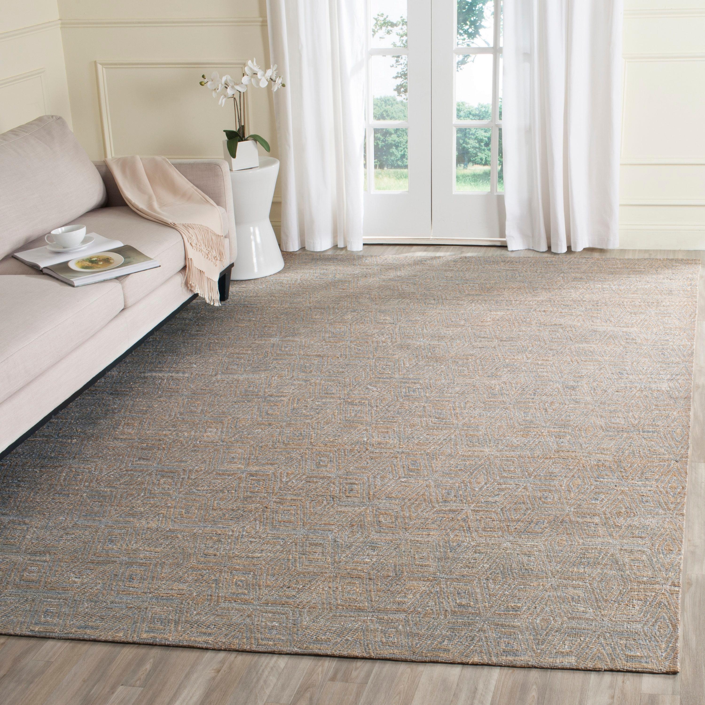 Cape Cod CAP412 Hand Woven Area Rug - Grey/Sand - 6'x6' - Safavieh.
