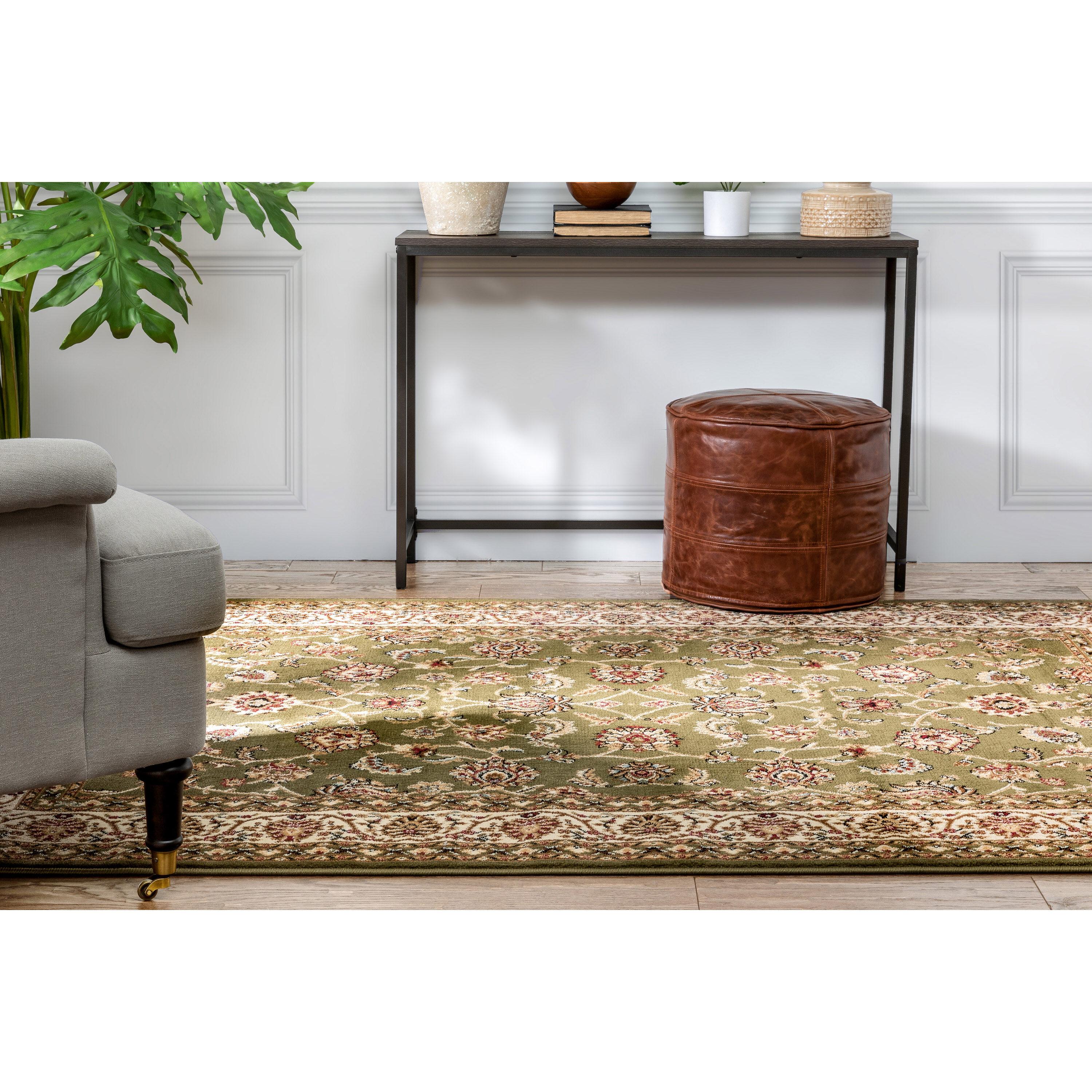 Well Woven Barclay Sarouk Traditional Oriental Panel Green 6'7" x 9'6" Area Rug
