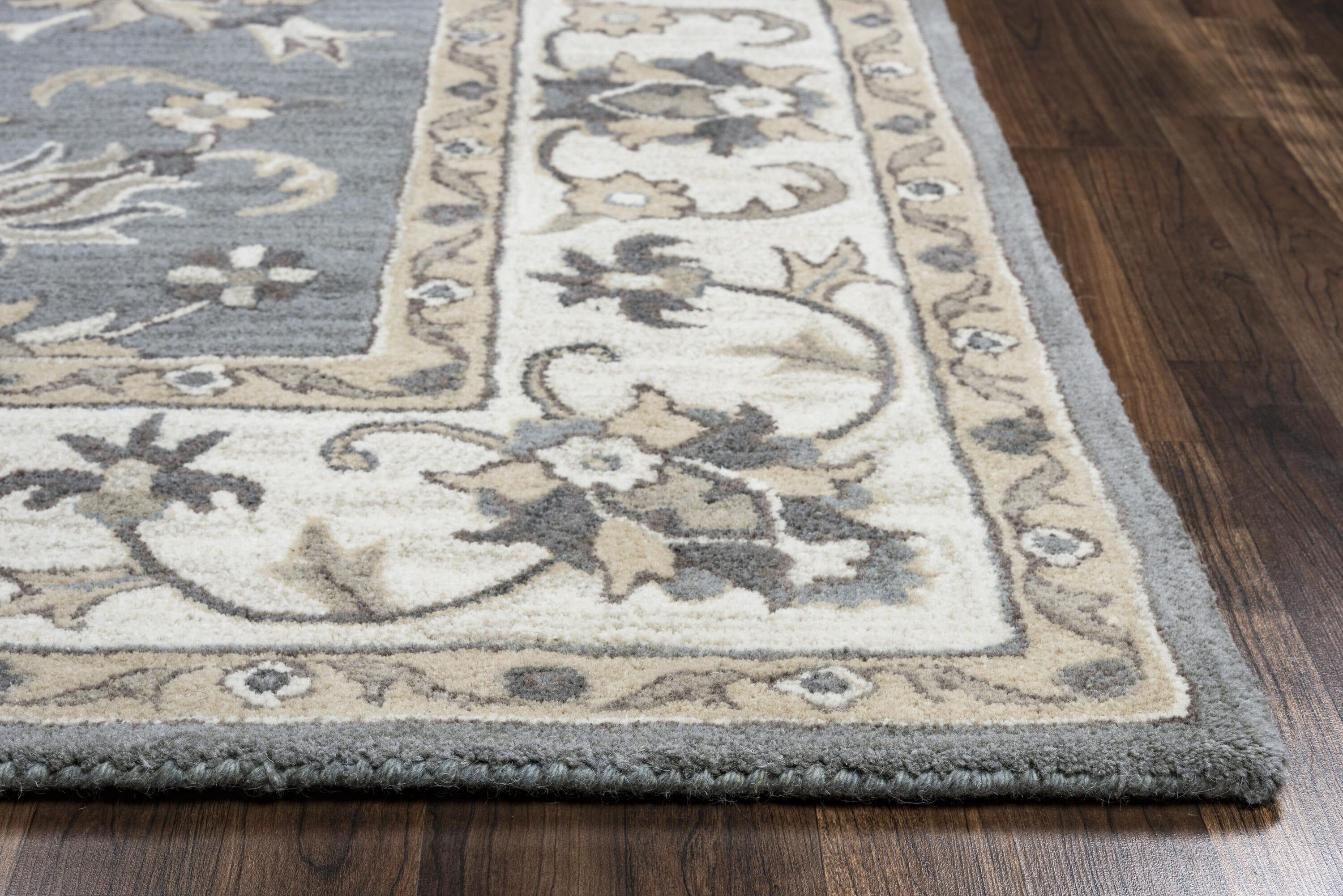 Alora Decor Liberty 8' x 10' Border Gray/Tan/Ivory Hand-Tufted Area Rug