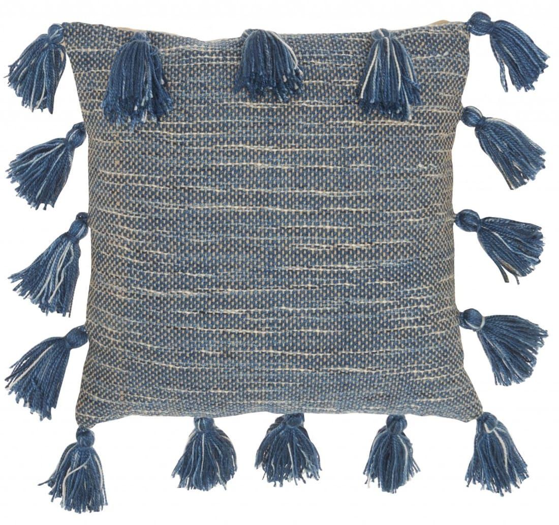 Mina Victory 18" Polyester Blend Throw Pillow With Tassels