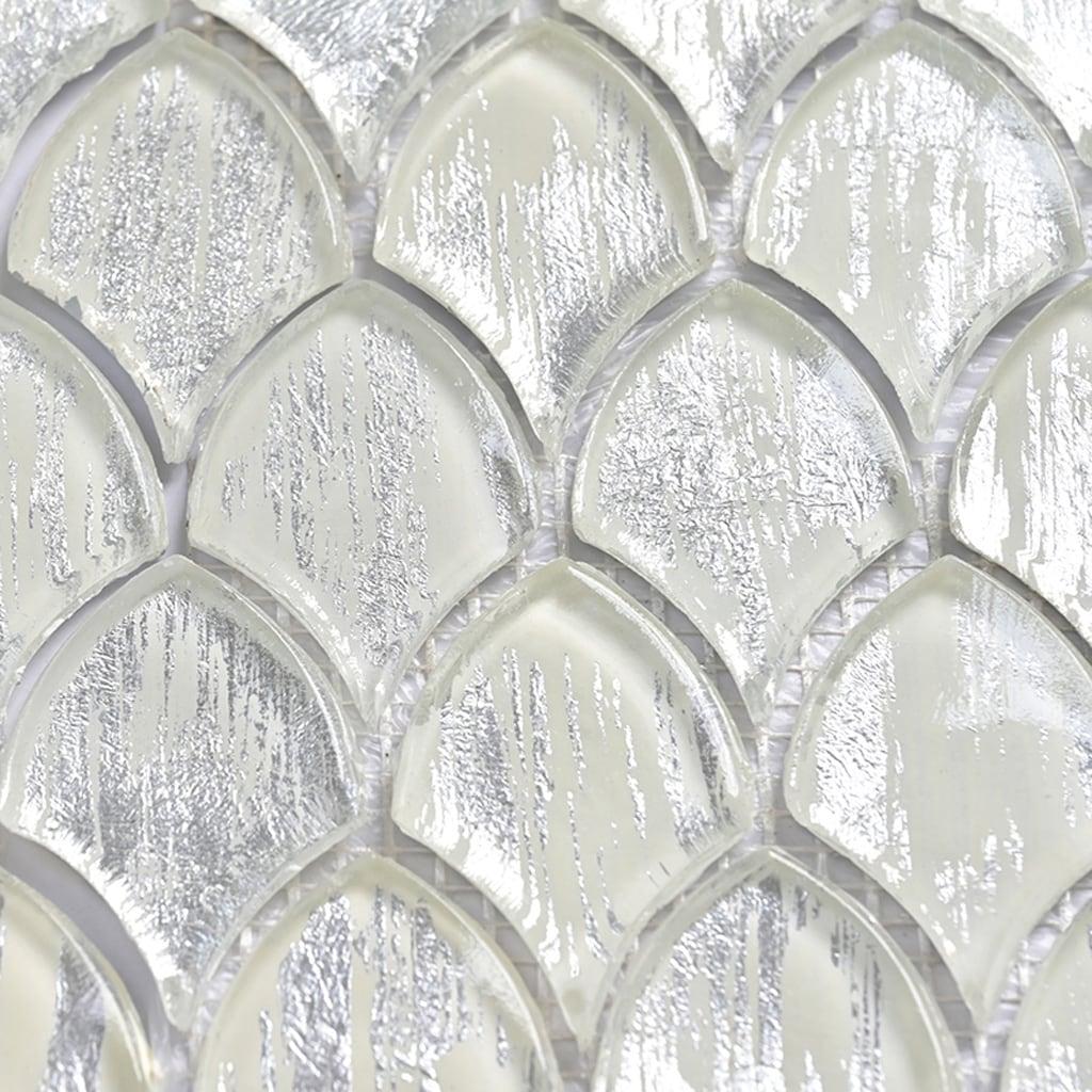 Majeste 0.5" x 2" Glass Fish Scale Mosaic Wall & Floor Tile