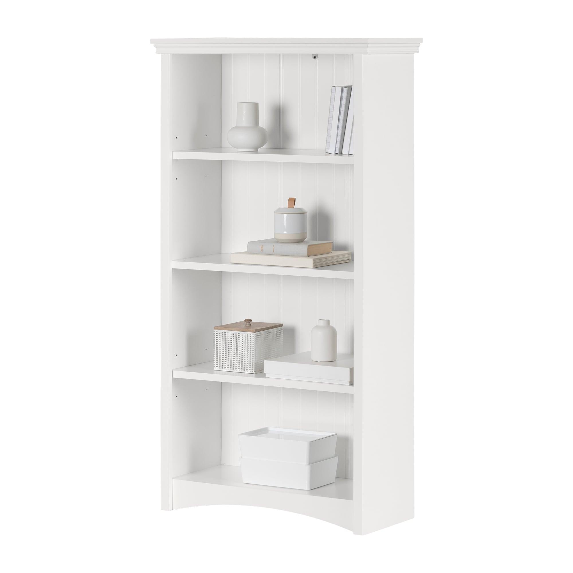 57.75" Gascony 4 Shelf Bookcase White - South Shore: Laminated, Adjustable, Anti-Tip