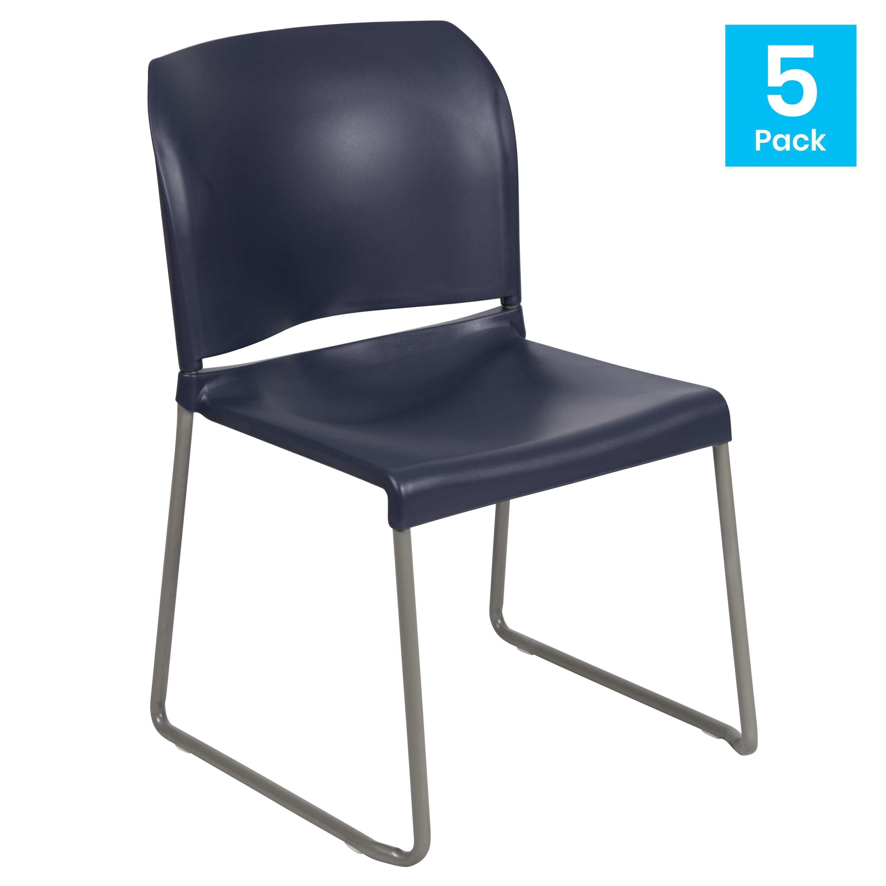 Flash Furniture Brielle Contoured Sled Base Stackable Waiting Room Chairs (Set of 5)