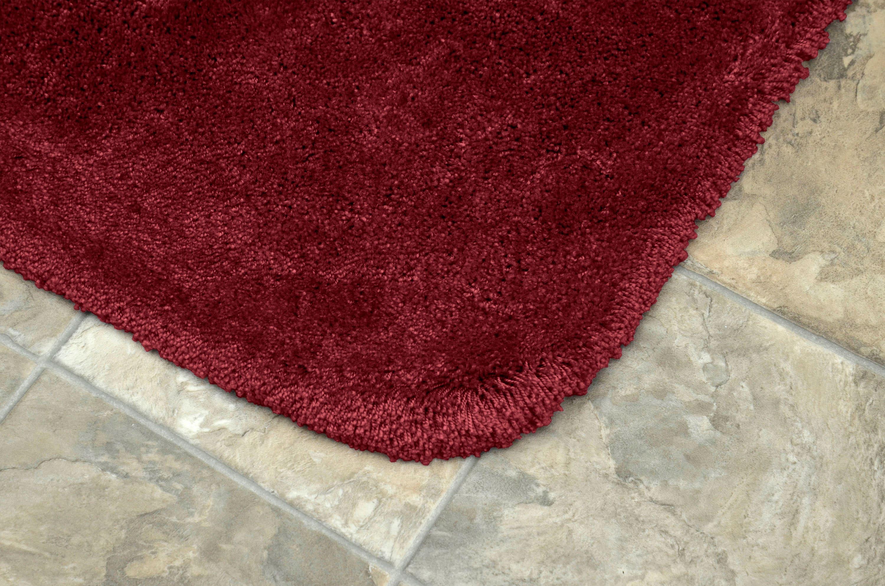 Garland Rug 3pc Finest Luxury Ultra Plush Washable Nylon Bath Rug Set Red : Microfiber, Machine Washable, Non-Slip Backing