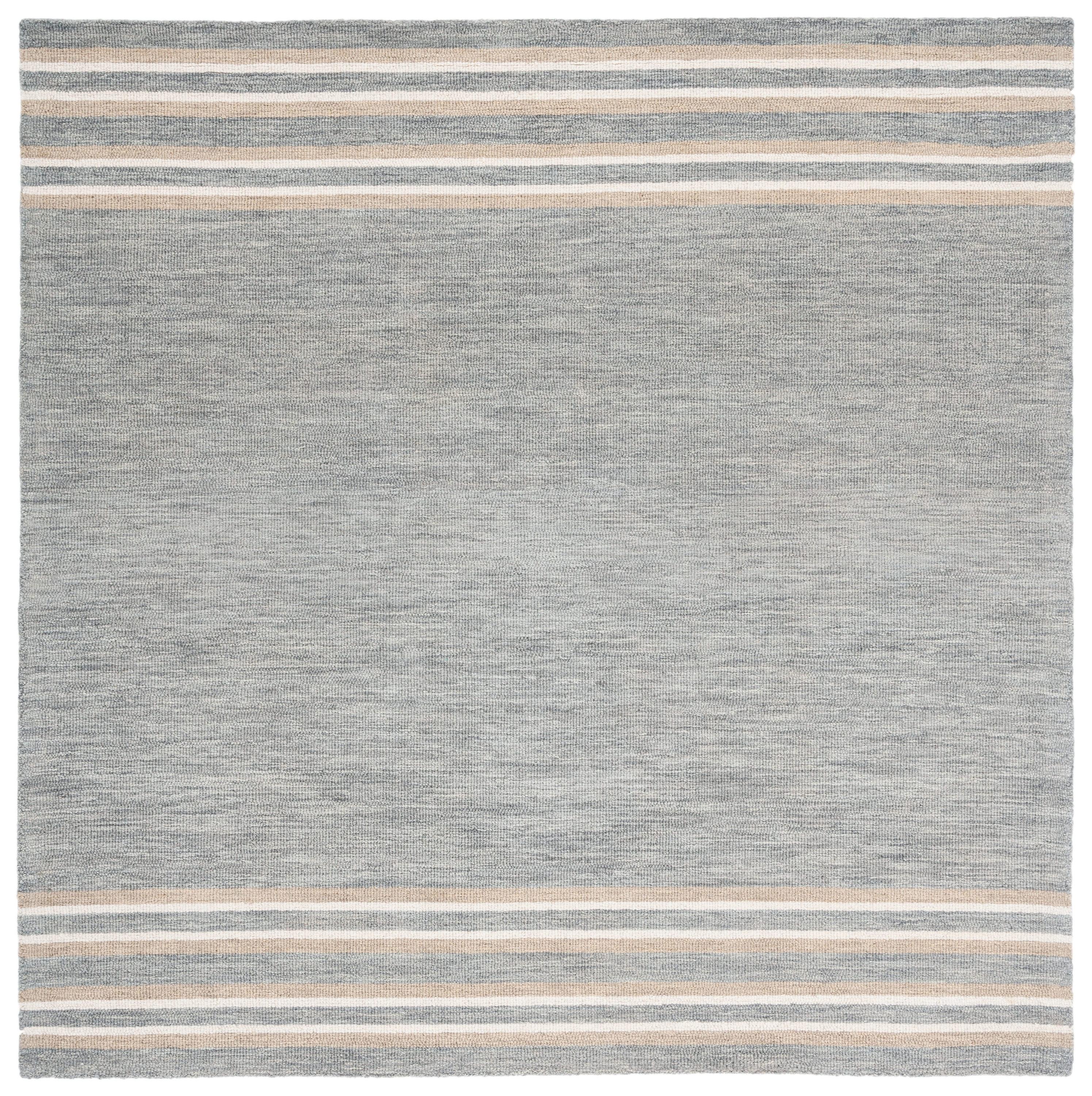 Metro MET603 Hand Tufted Indoor Area Rug - Grey/Brown - 6'x6' - Safavieh