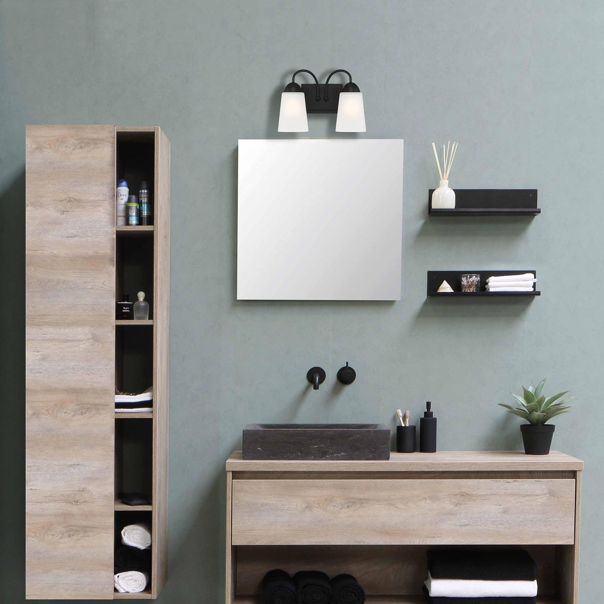 Designers Fountain Malone 2 Light Matte Black Bathroom Vanity Light Fixture, D267M-2B-MB