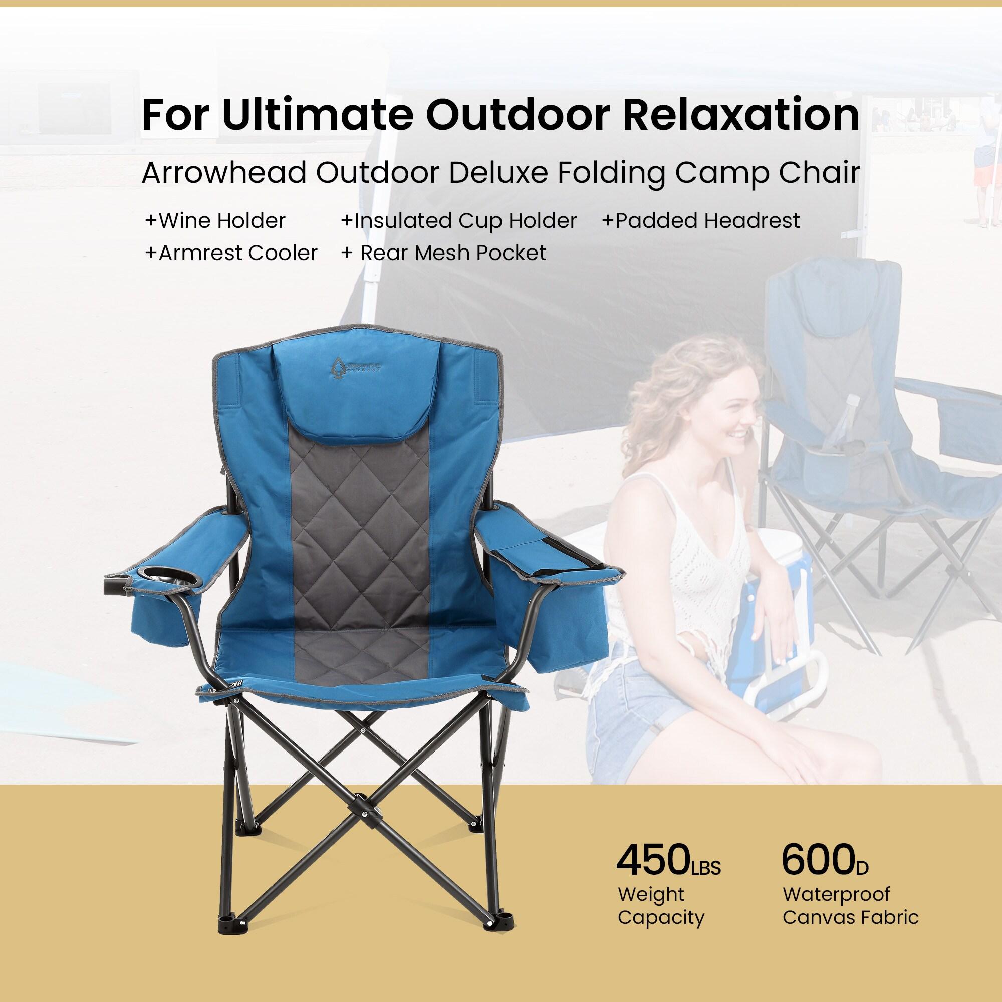 ARROWHEAD Outdoor Folding Camping Chair with Cushions