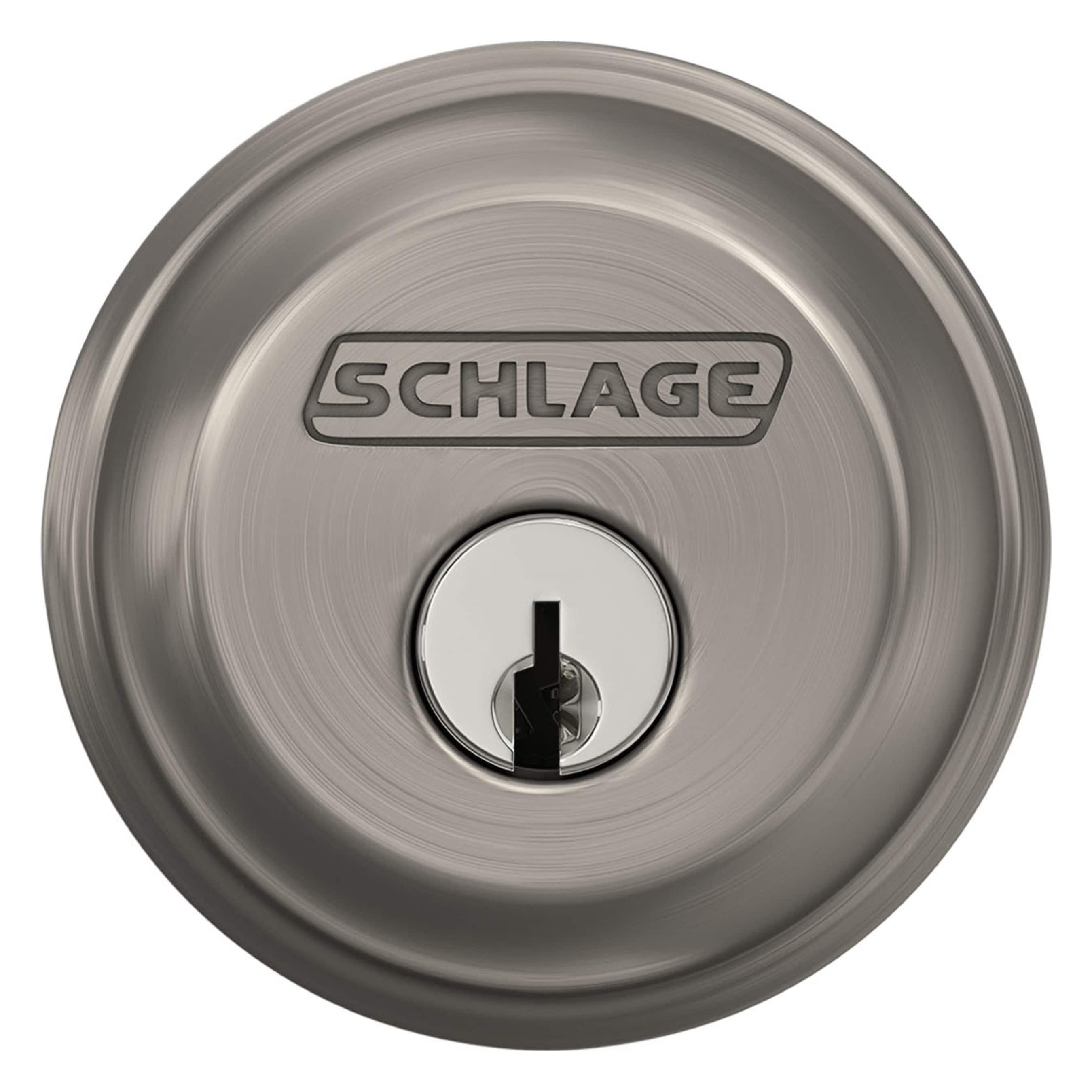 Schlage B60NV619 KA4 Deadbolt, Satin Nickel, 2-3/8 x 2-3/4 in Backset, C Keyway