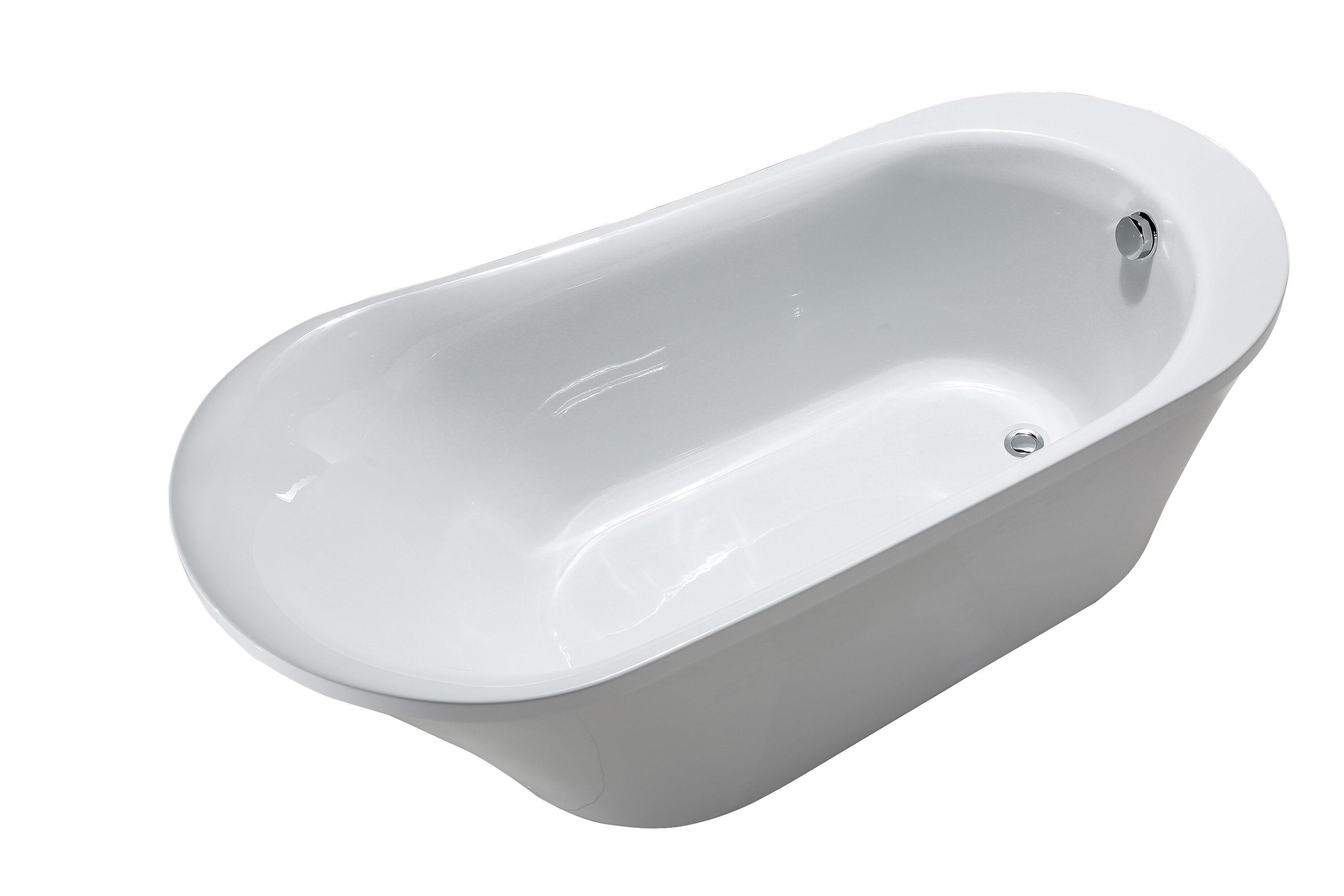 70" x 34" Freestanding Soaking Bathtub