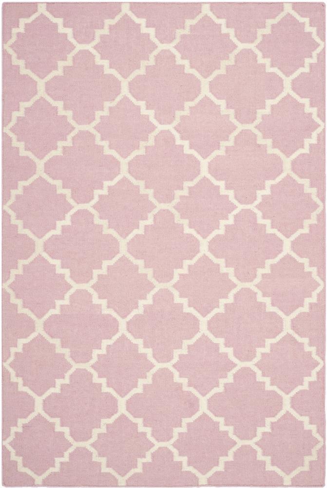 SAFAVIEH Dhurries Brad Geometric Area Rug, Pink/Ivory, 4' x 6'