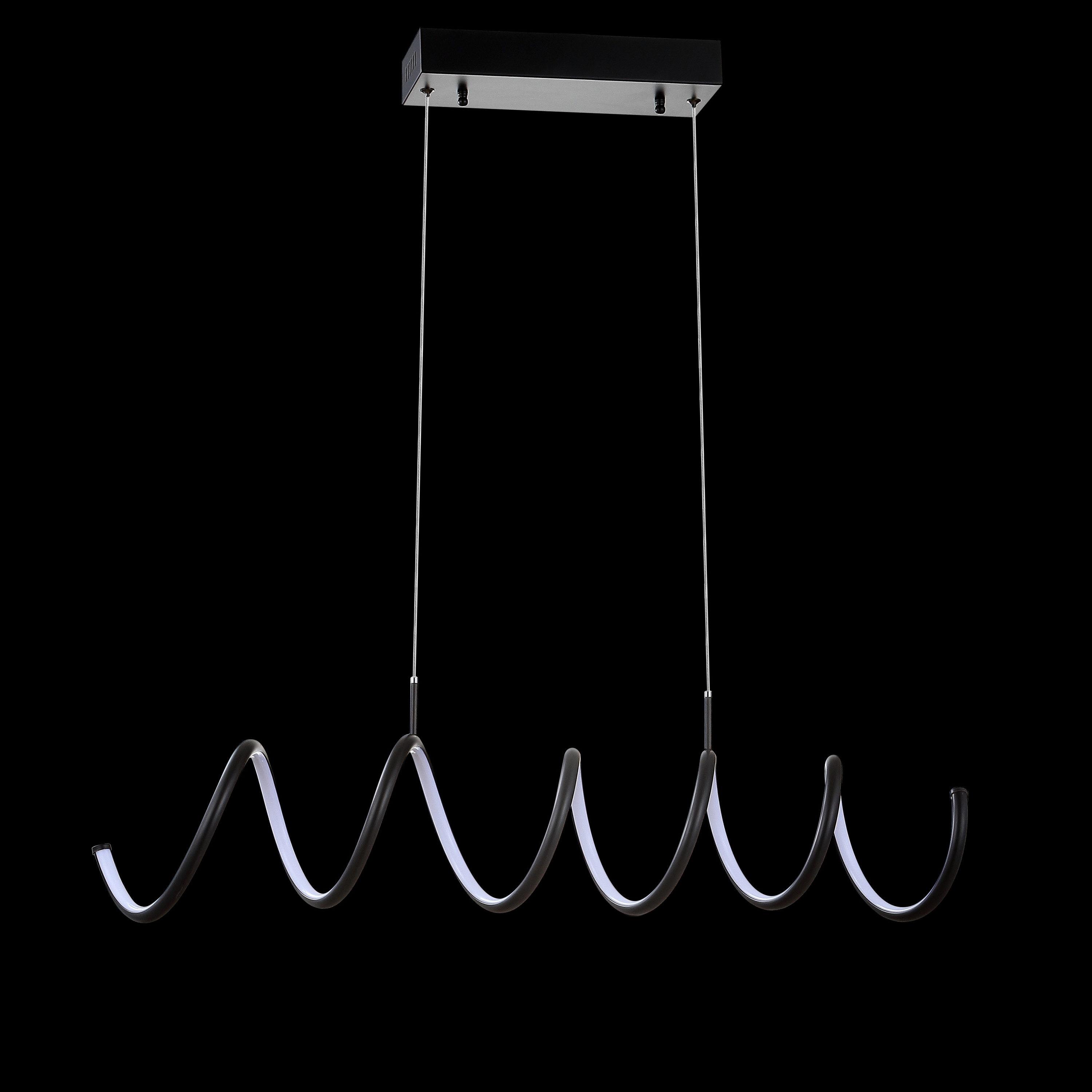 Ali 31" Dimmable Adjustable Integrated LED Metal Linear Pendant, Black