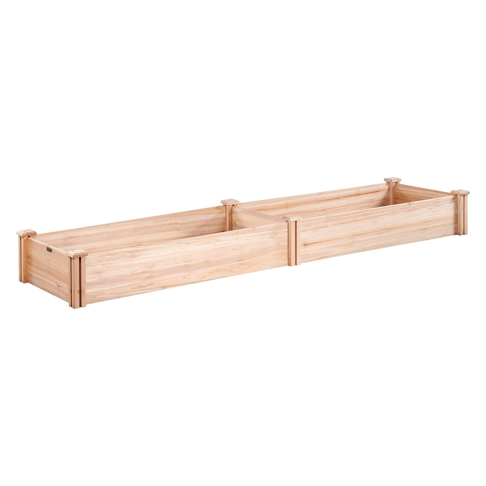 VEVOR Outdoor Wooden Raised Garden Bed Planter, 96 x 24 x 10in, High End Natural Fir Wood No-Bolt Assembly, Elevated Planting Box for Vegetable/Herb in Backyard/Patio