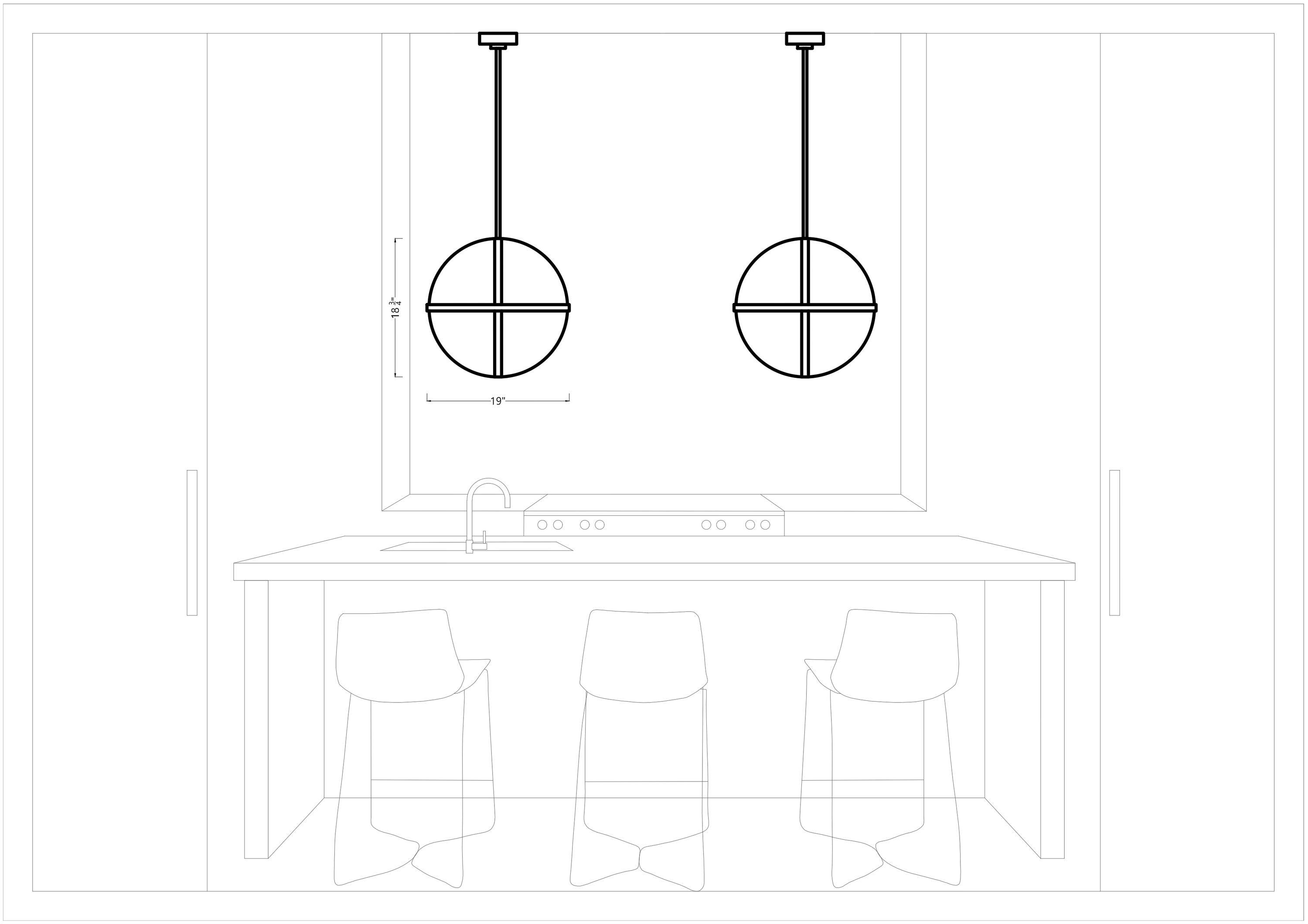 Alturas Contemporary Midnight Black 3-Light Globe Pendant with Etched Glass