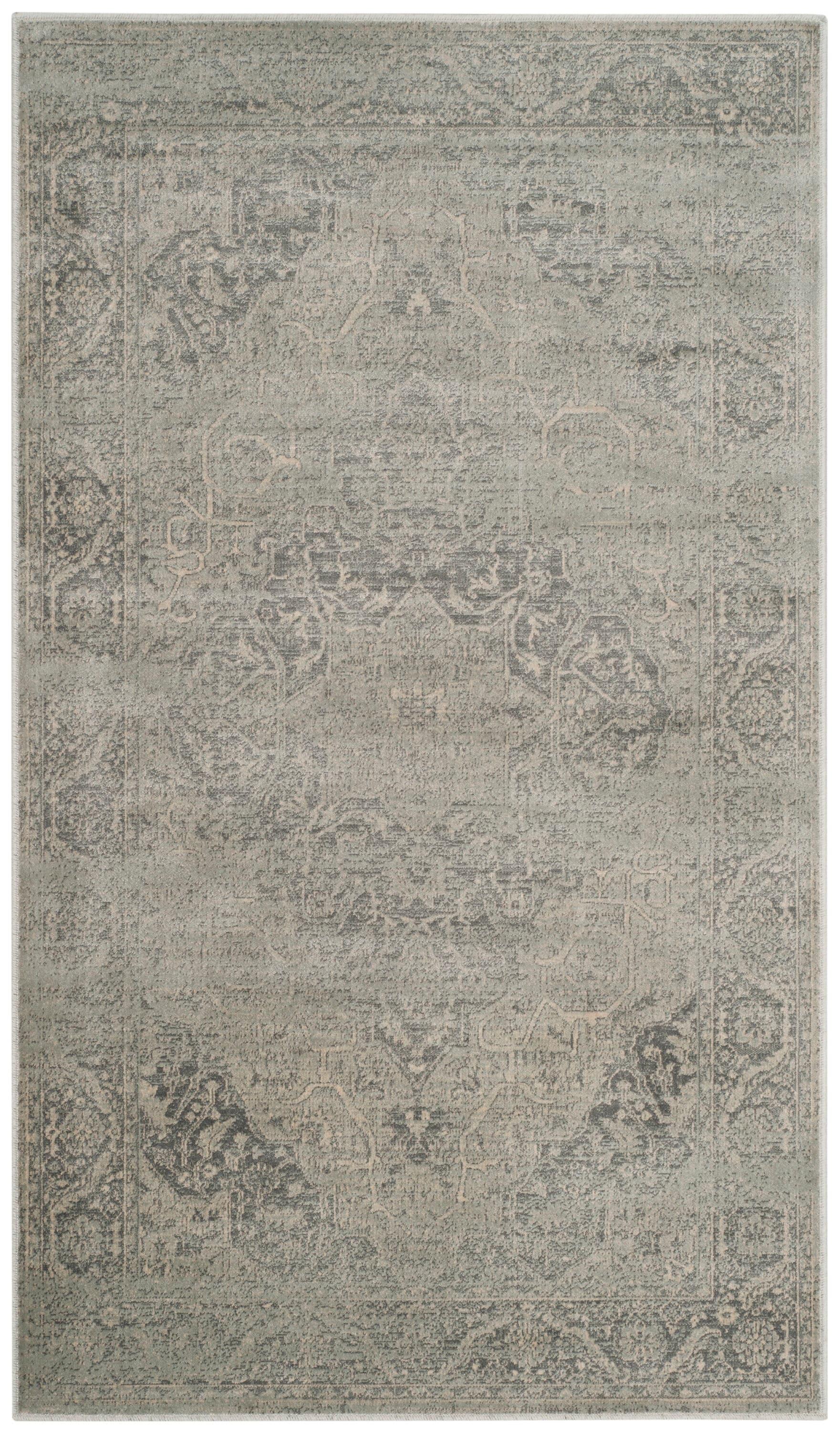 Vintage VTG159 Power Loomed Indoor Skid-Resistant Accent Rug - Silver - 3'3"x5'7" - Safavieh