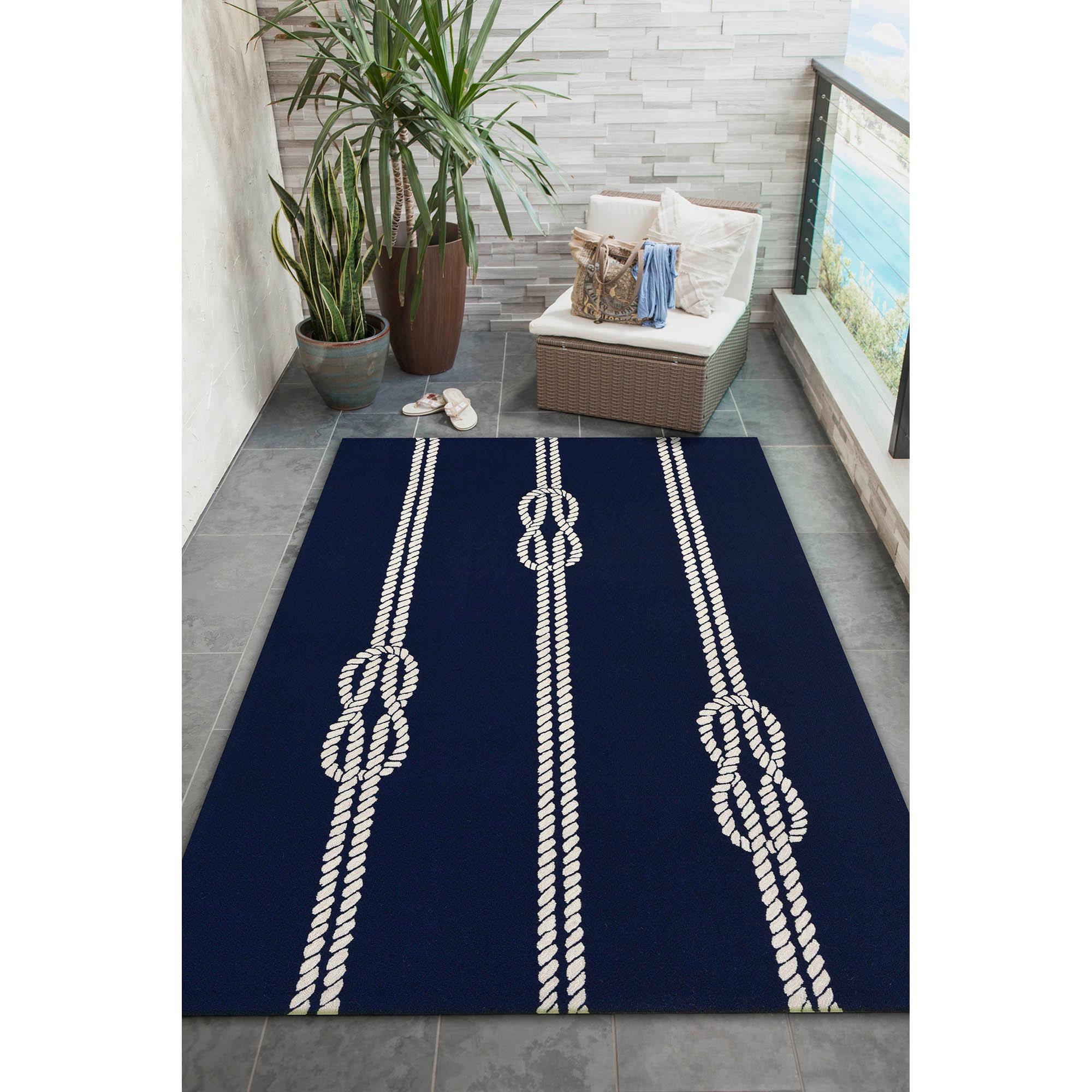 Liora Manne Capri Ropes Indoor/Outdoor Rug Navy 5' x 7'6"