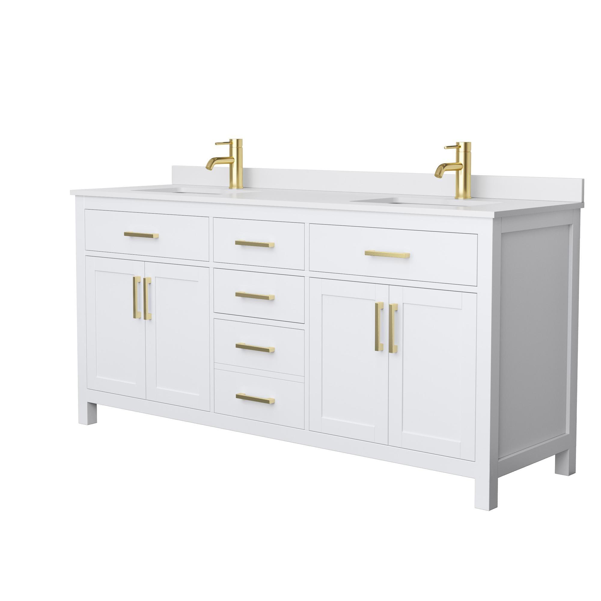Beckett 72" Freestanding Double Bathroom Vanity with Cultured Marble Top