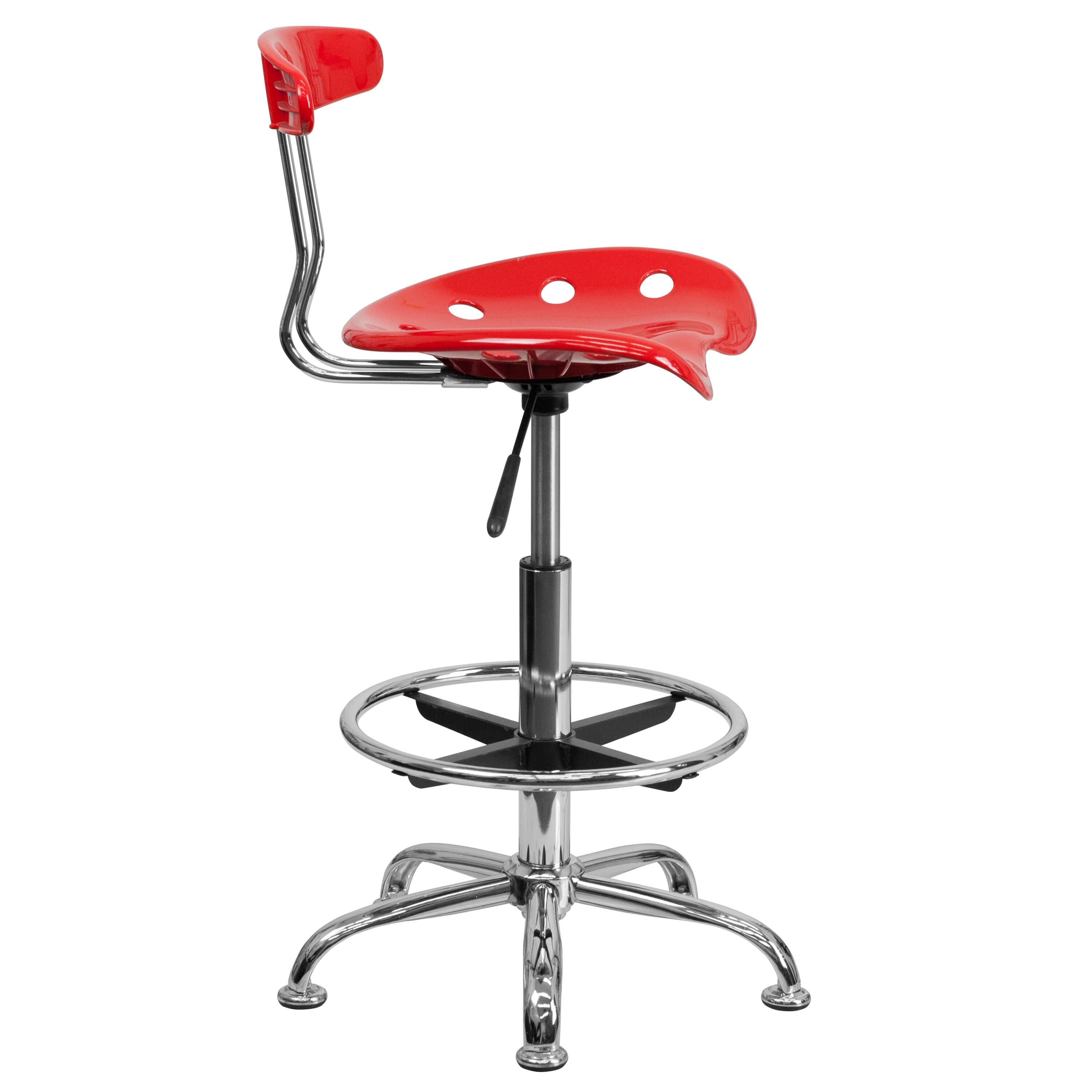 Monroe Vibrant Chrome Drafting Stool with Tractor Seat