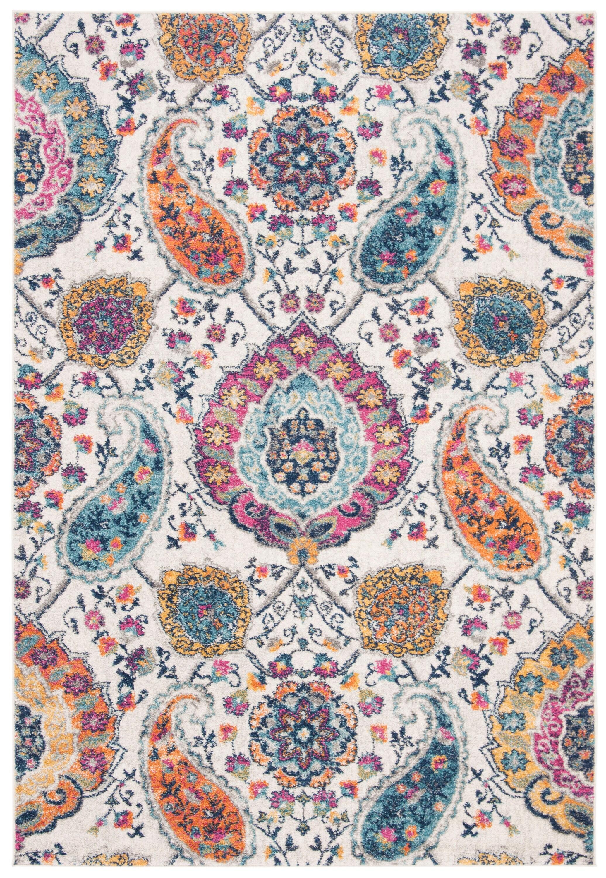 Madison MAD600 Power Loomed Indoor Area Rug - Cream/Multi - 4'x6' - Safavieh