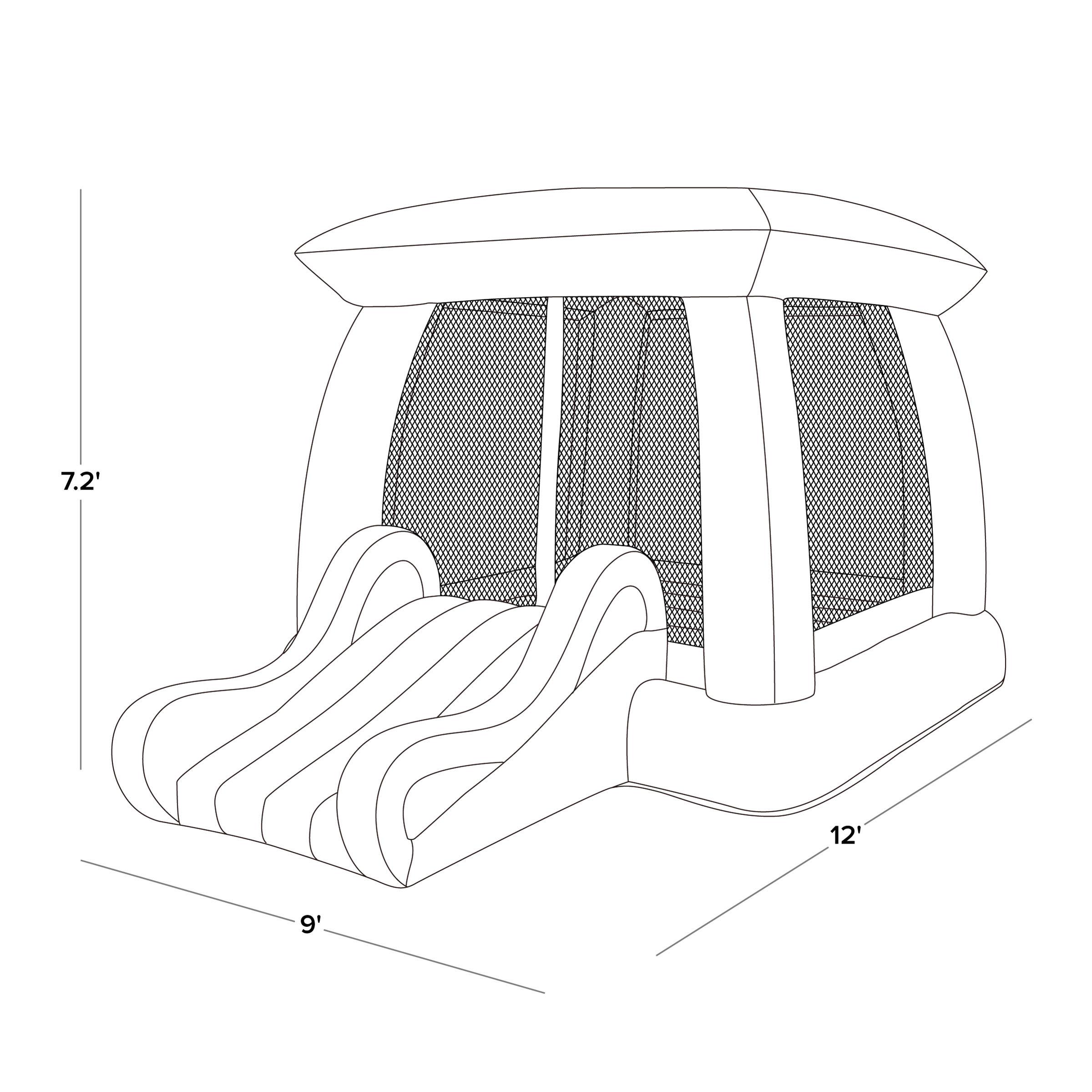 Sportspower 9' x 7.2 Bounce House with Slide & Lifetime Warranty on Heavy Duty Blower