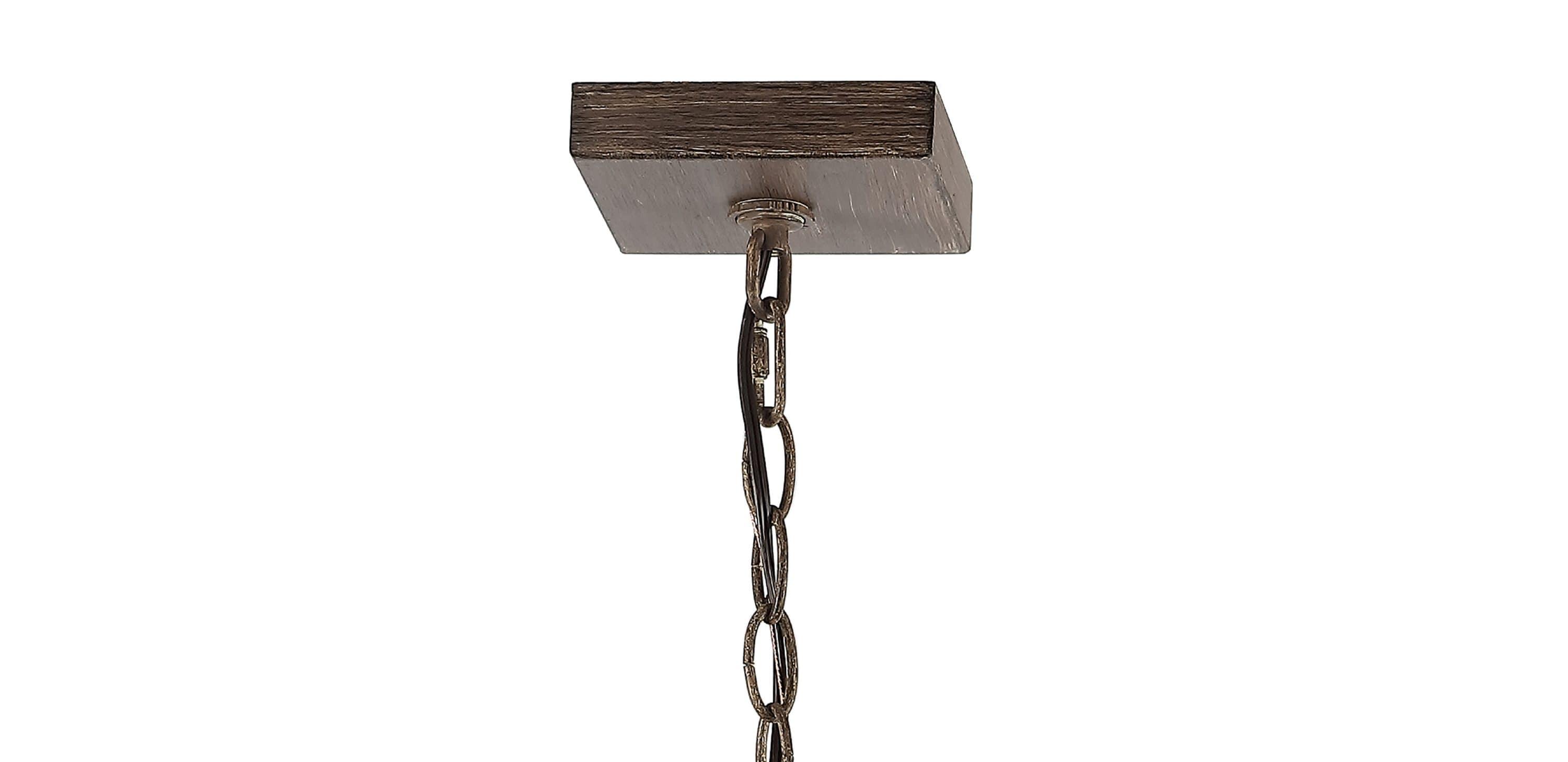 Magnolia 12.13" 4-Light Adjustable Iron Rustic Farmhouse LED Pendant, Brown