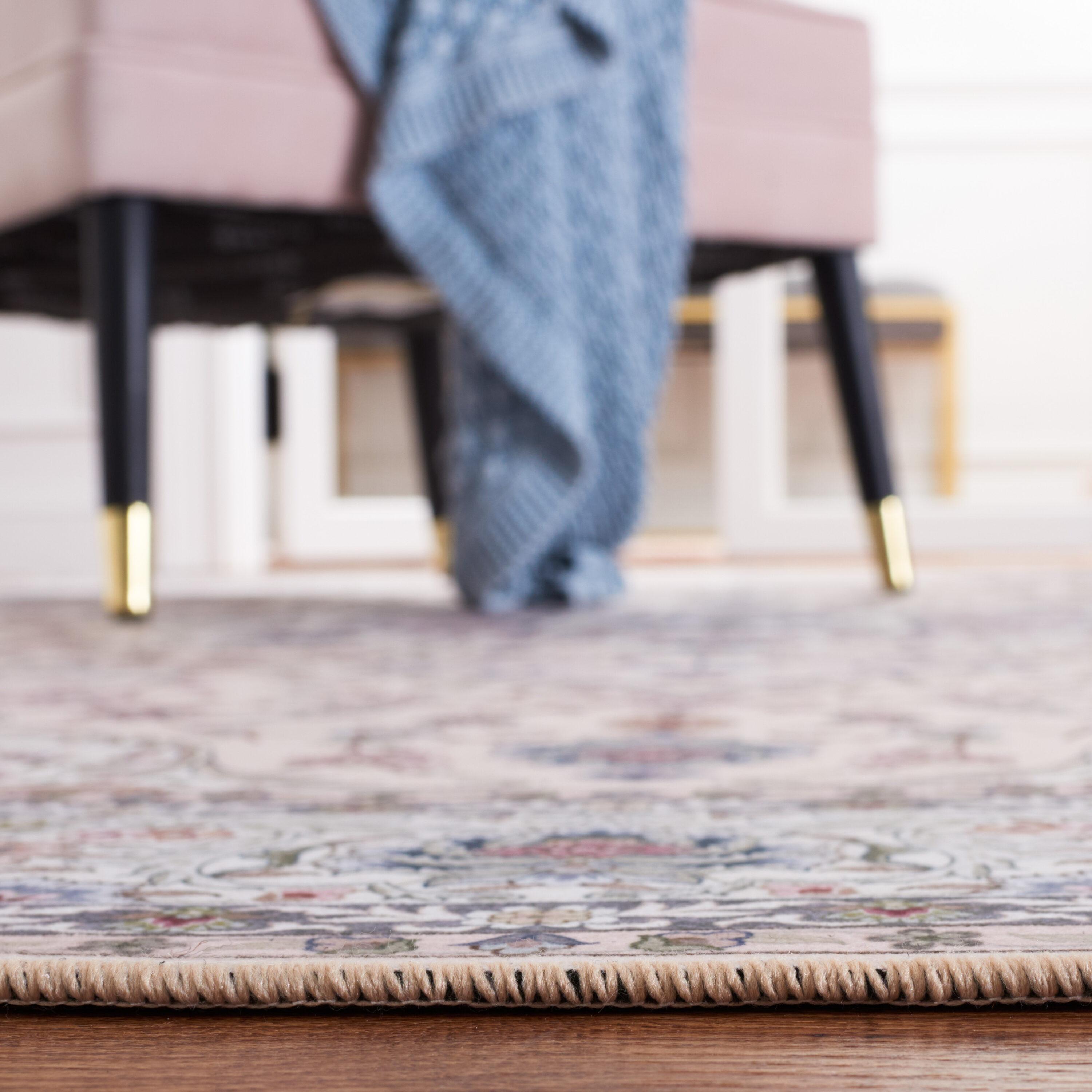 Tucson TSN123 Power Loomed Machine Washable Area Rug - Beige/Green - 6'x6' - Safavieh.