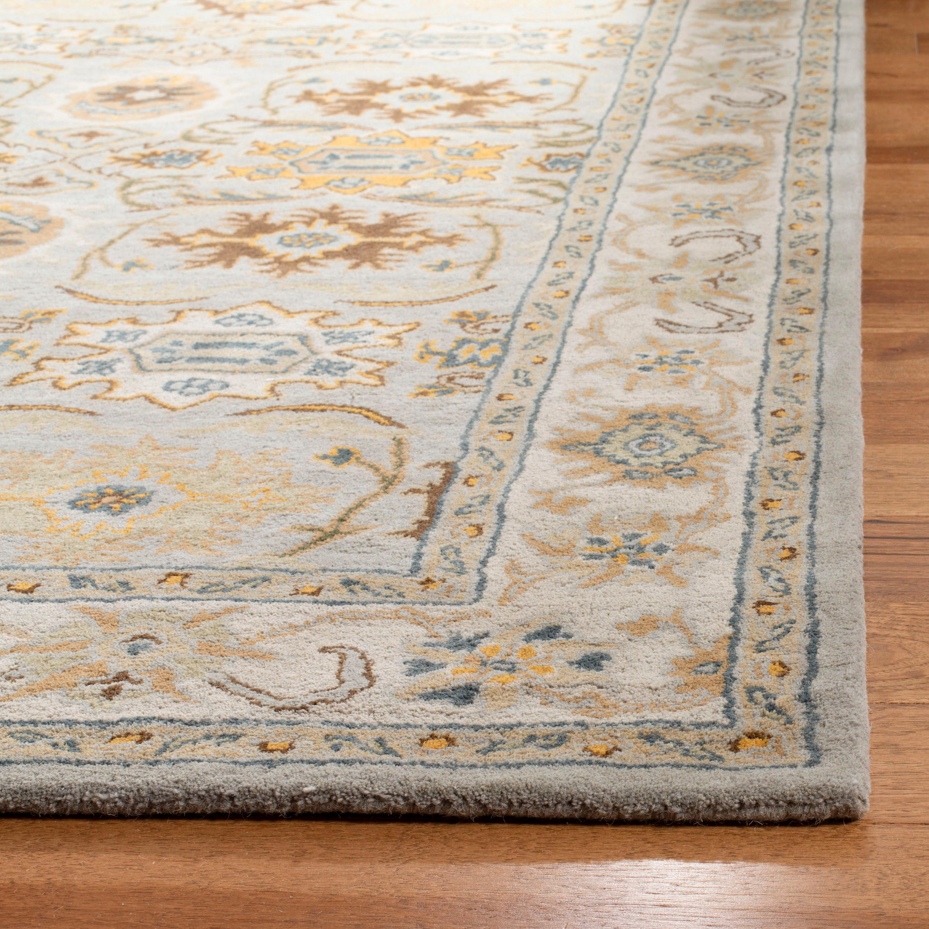 Heritage HG734 Hand Tufted Area Rug - Light Grey/Grey - 6'x6' - Safavieh.