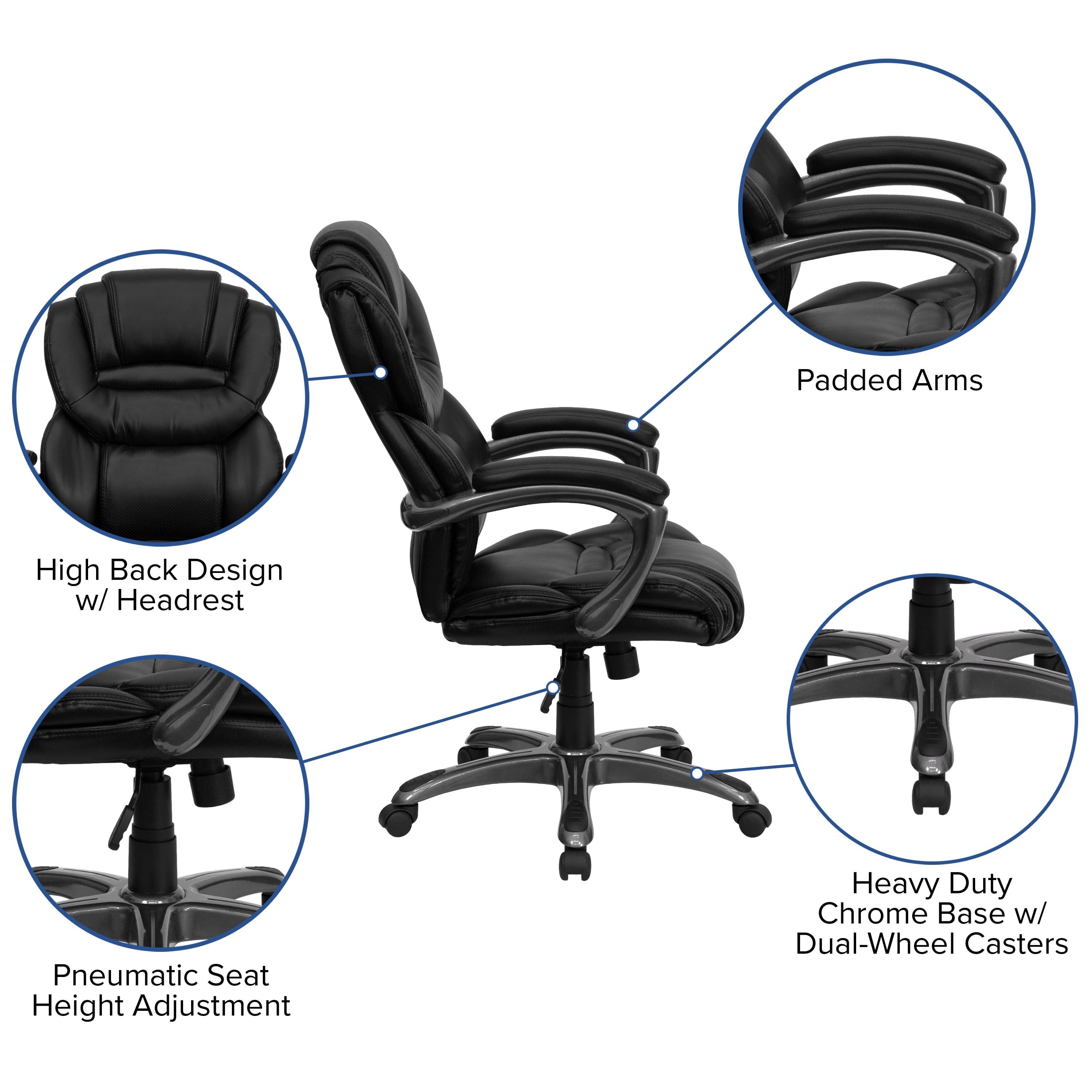 Flash Furniture High Back Executive Swivel Ergonomic Office Chair with Accent Layered Seat