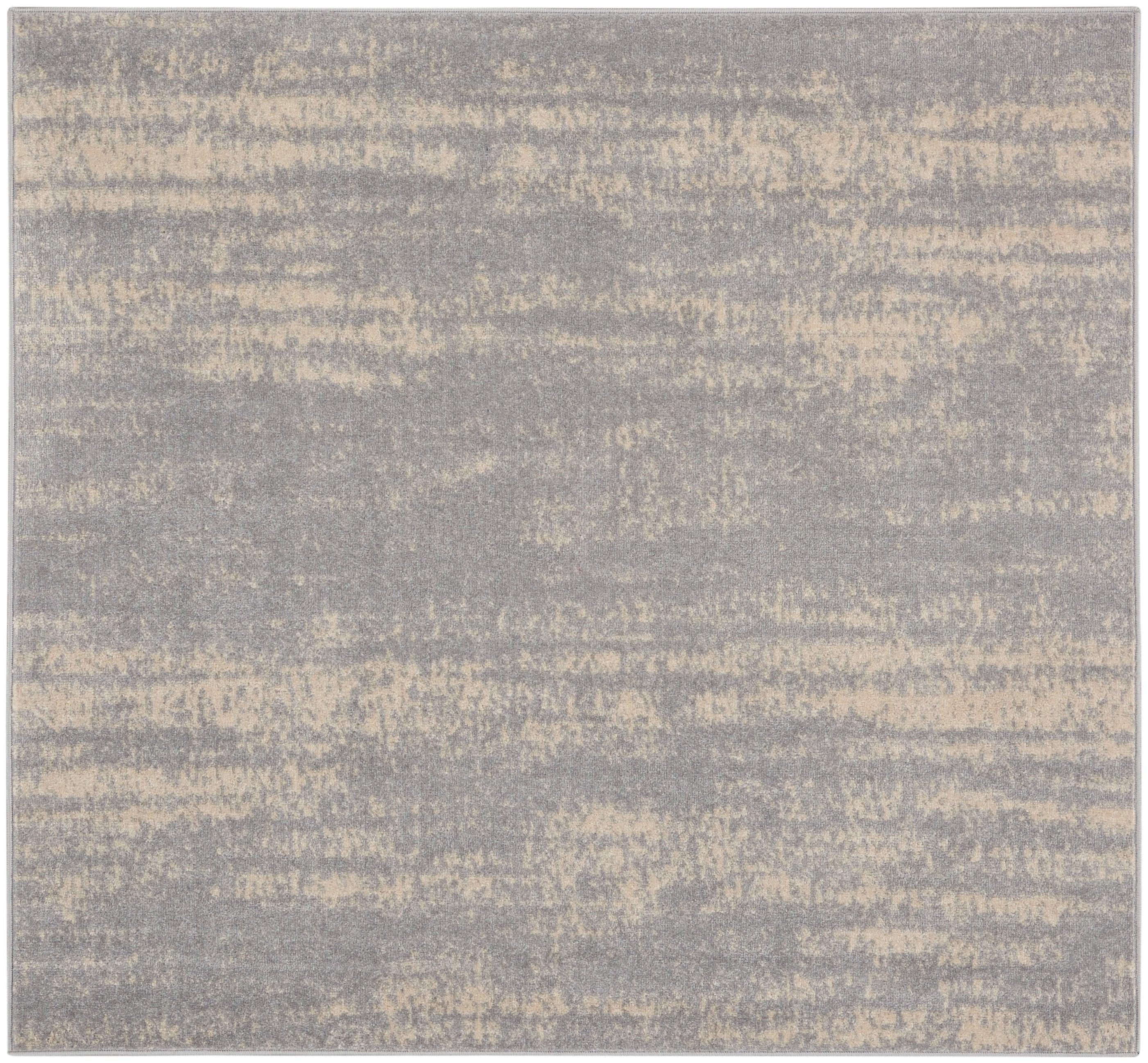 Nourison Essentials 5' x square Grey/Beige Modern Indoor/Outdoor Rug