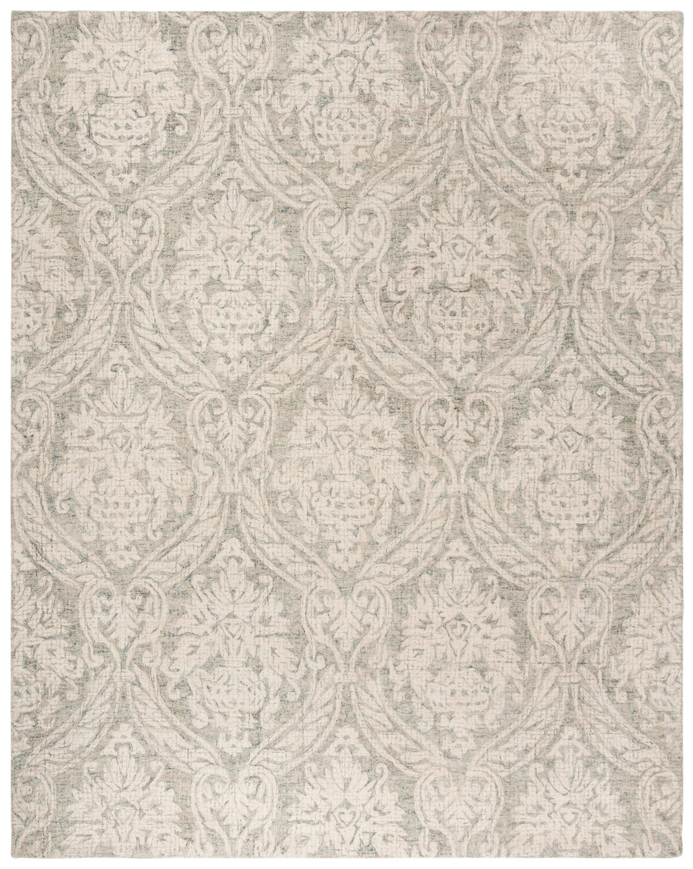 Rosemarie Abstract Handmade Tufted Wool Gray/Ivory Area Rug