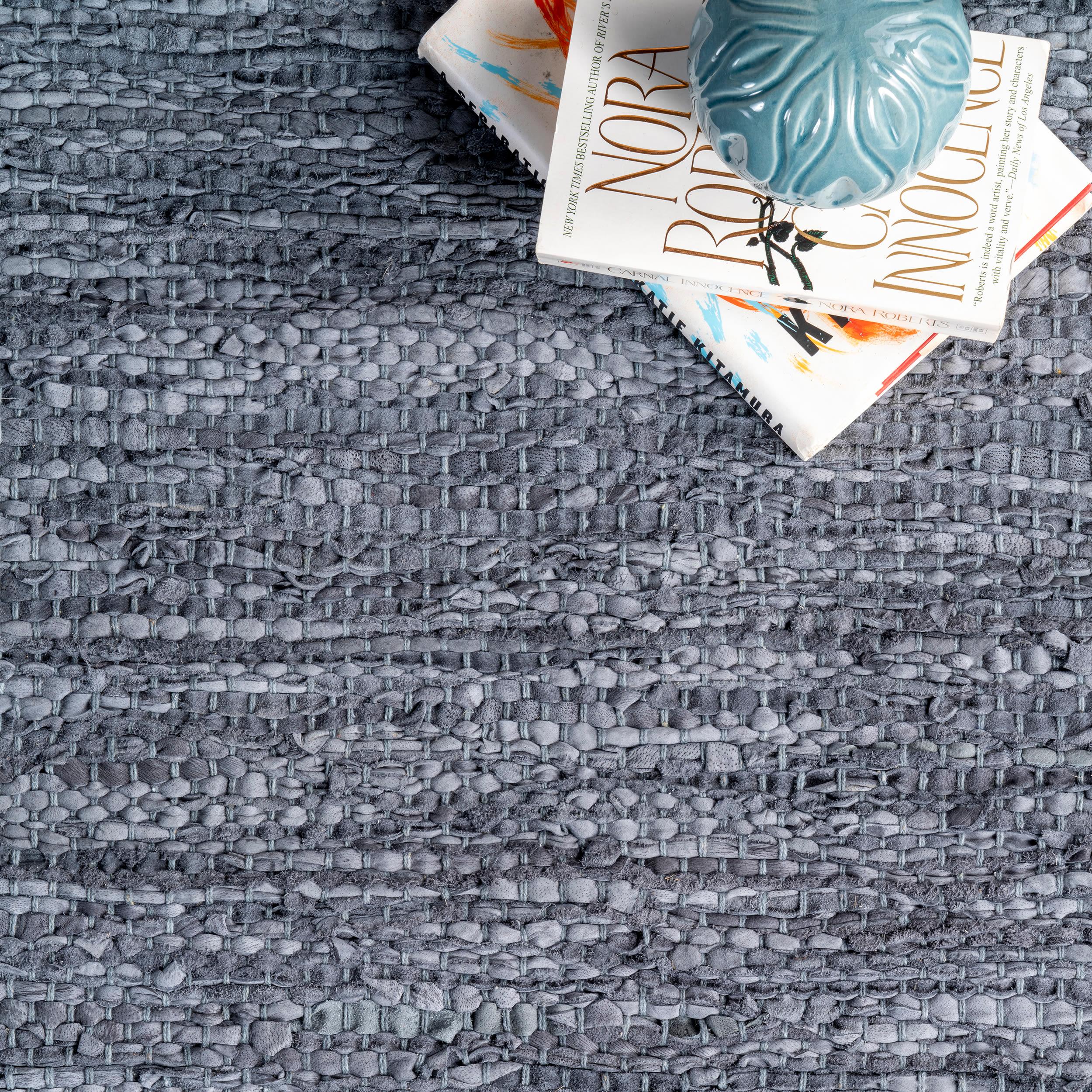 Nuloom Sabby Hand Woven Leather Flatweave Indoor Area Rug, 5' x 8'