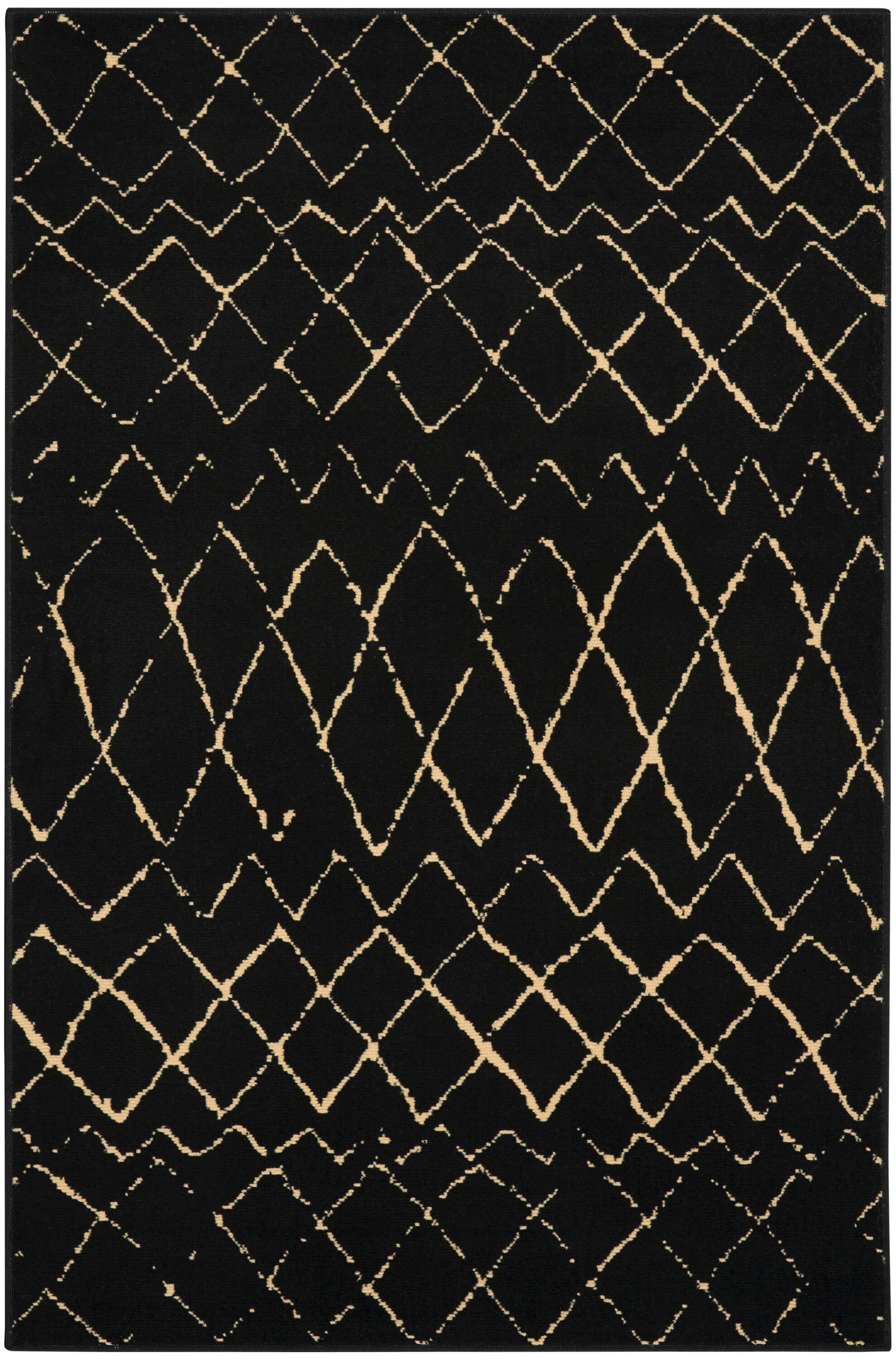 Nourison Grafix GRF04 Indoor Area Rug - Black 3'9" x 5'9"