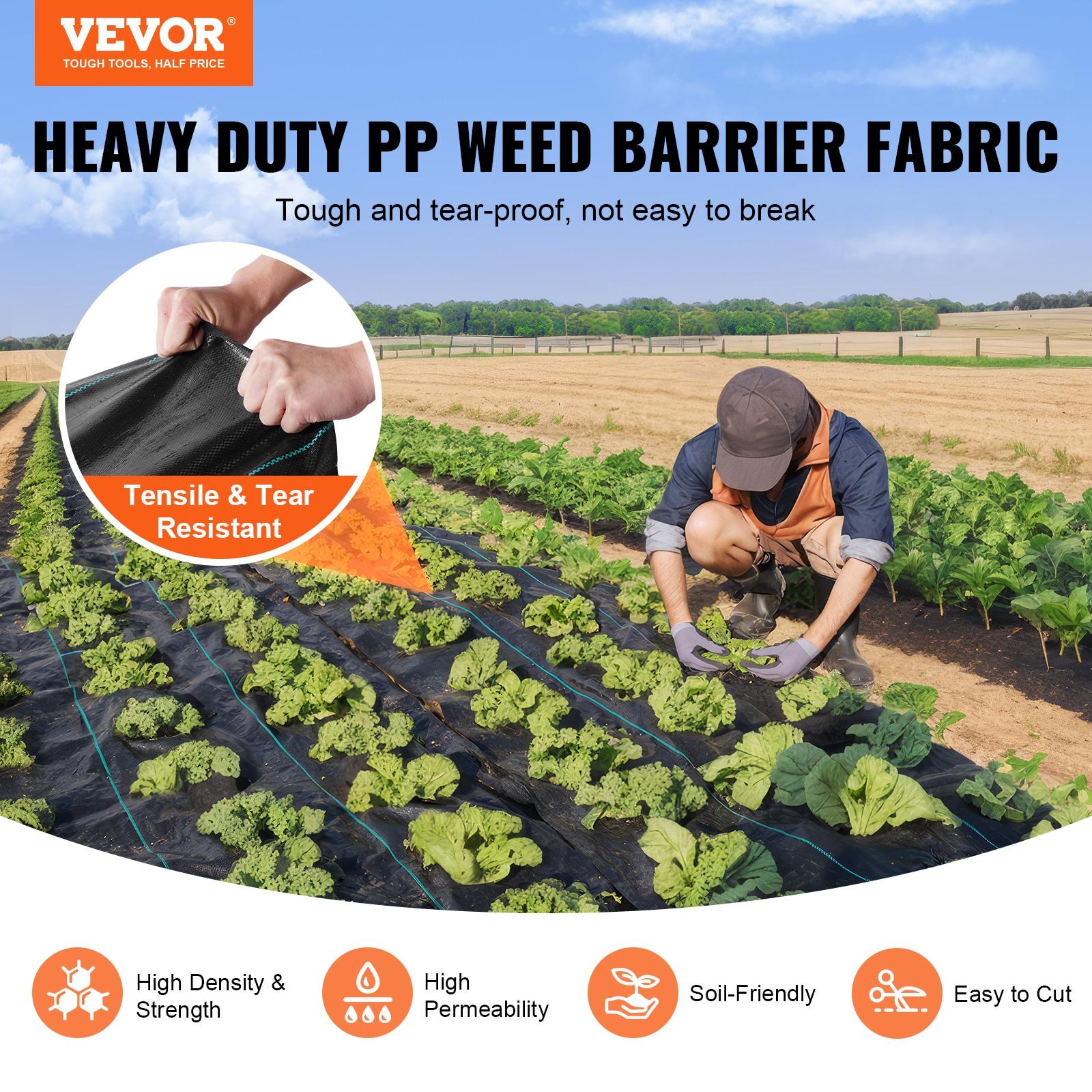 VEVOR Landscape Fabric Garden Weed Barrier Driveway Fabric