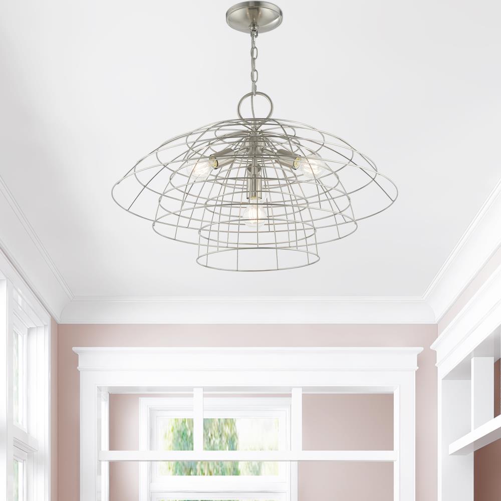 Livex Lighting Brooklyn 4 - Light Chandelier in  Brushed Nickel