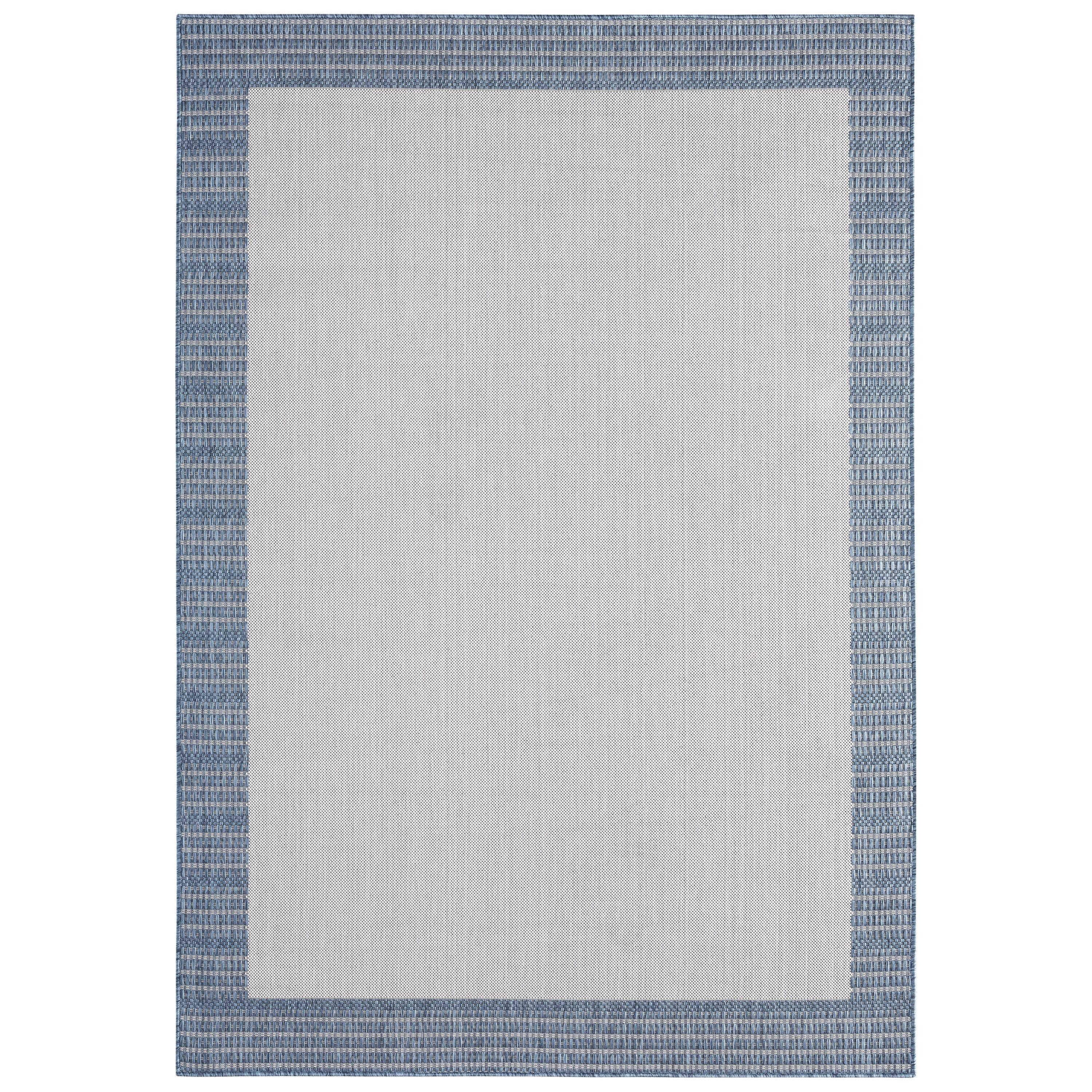 5'2" x 7'2" New York Patio Country Landry Indoor/Outdoor Rug Gray/Blue - Nicole Miller: UV & Weather-Resistant