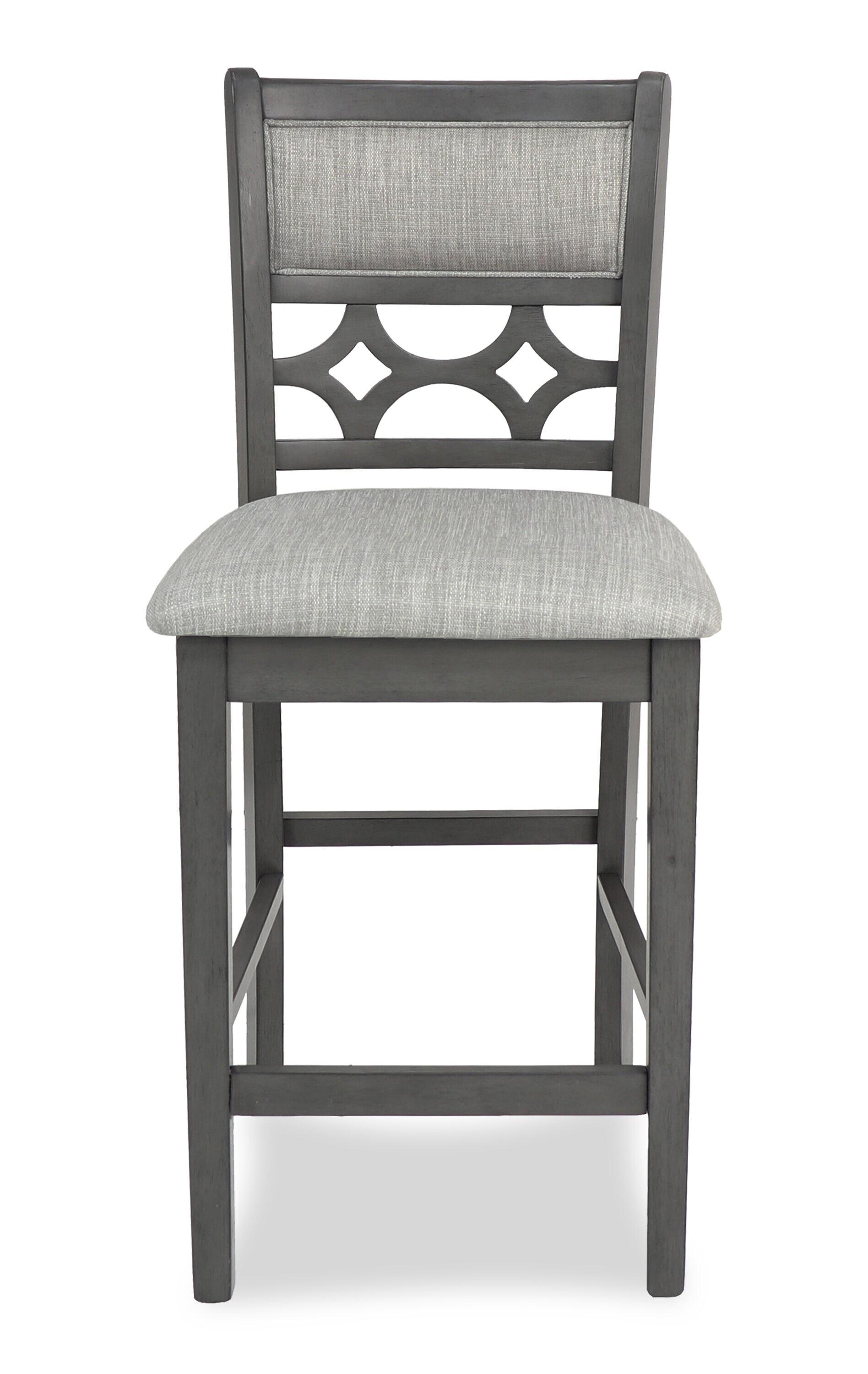 New Classic Furniture Mitchell 5-Piece Transitional Wood Counter Set in Gray