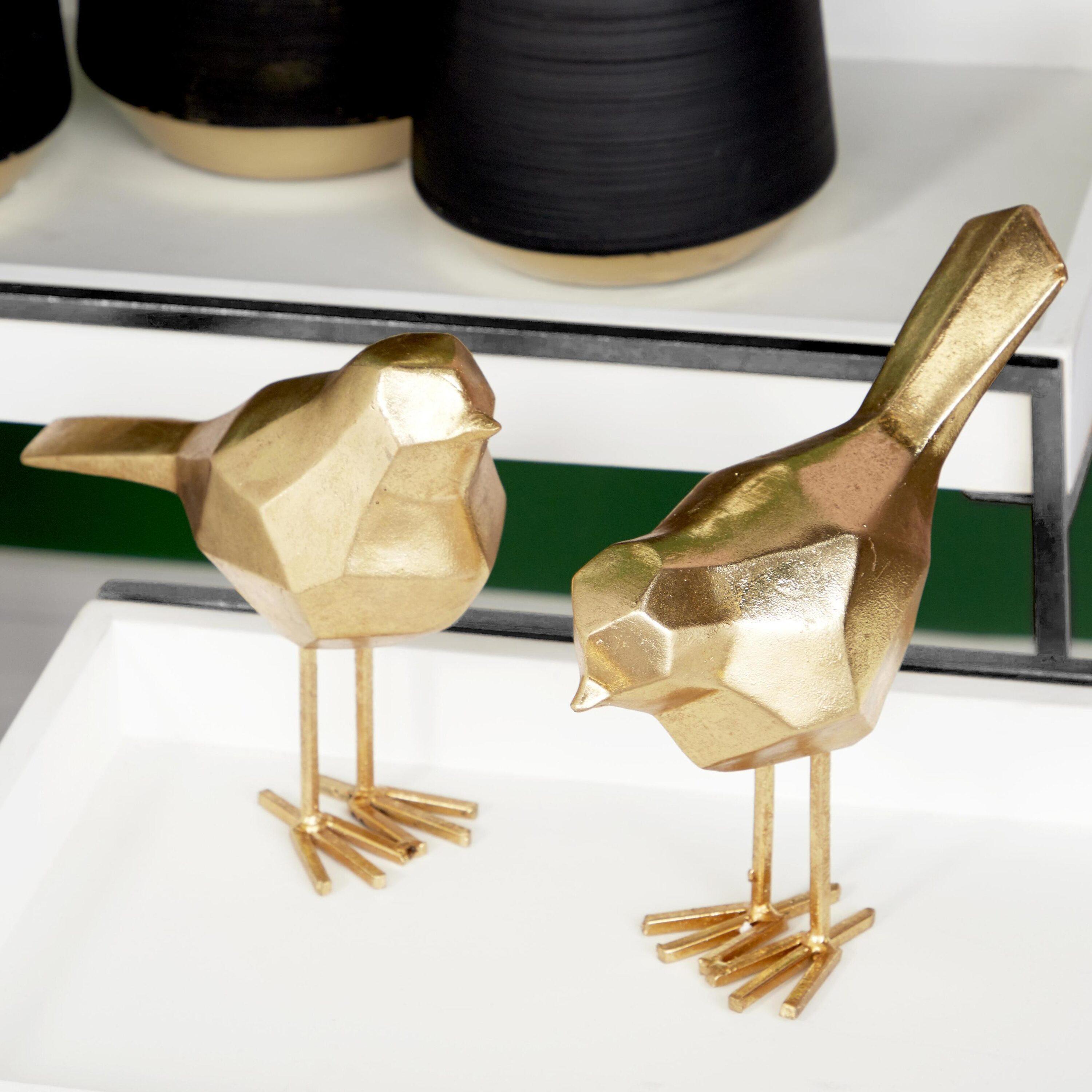 CosmoLiving by Cosmopolitan Polystone Bird Decorative Sculpture with Origami Accents