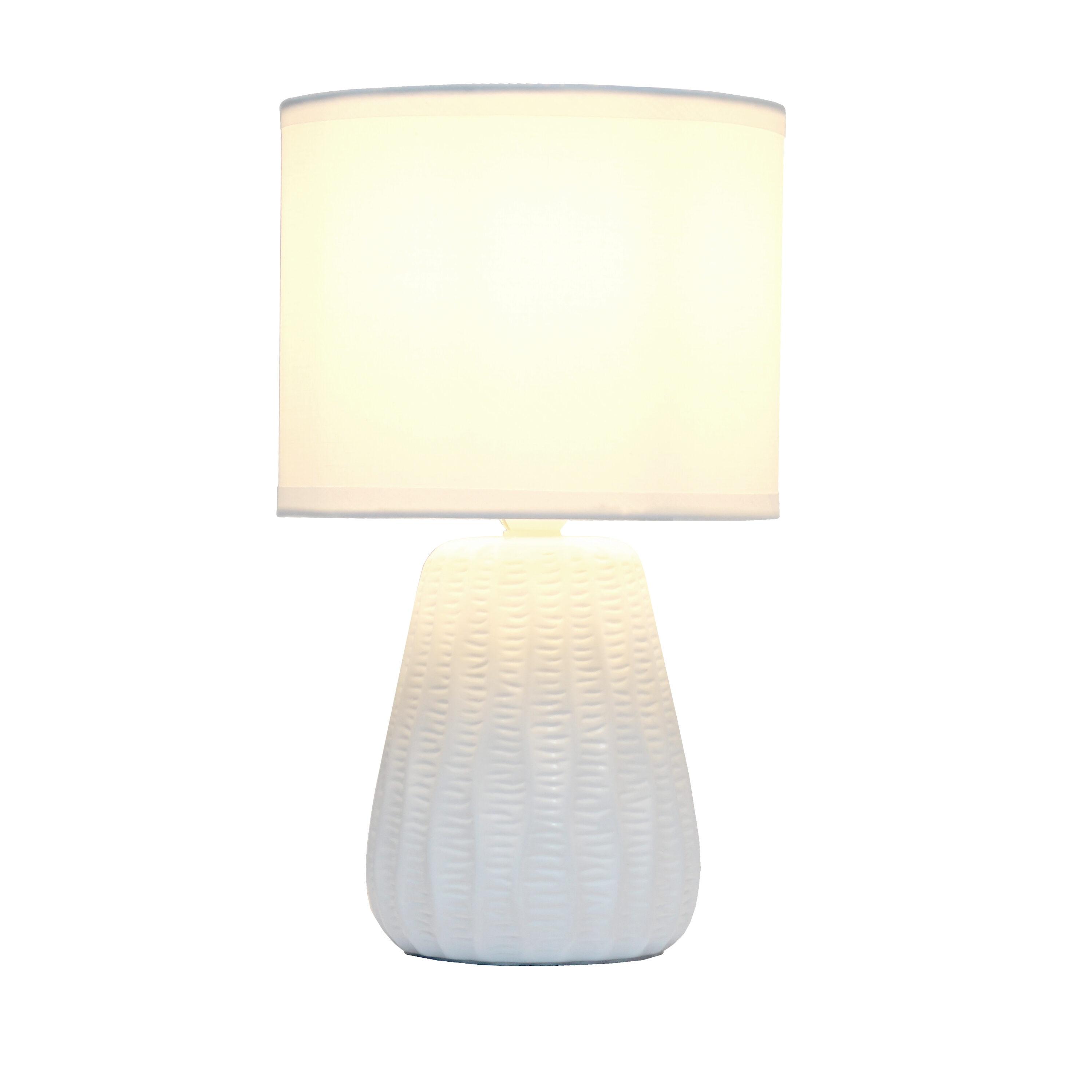 11.02" Mini Modern Ceramic Pastel Accent Bedside Table Desk Lamp: ETL Listed, No Assembly - Simple Designs