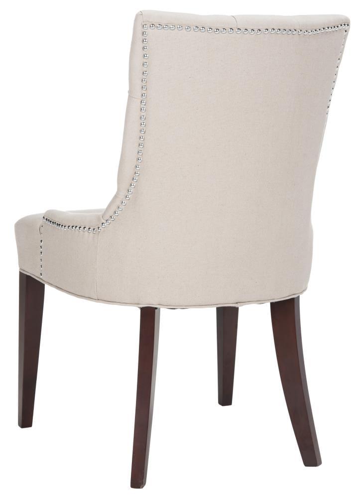 SAFAVIEH Amanda 19''H Tufted Chair Nickel Nail Head Taupe