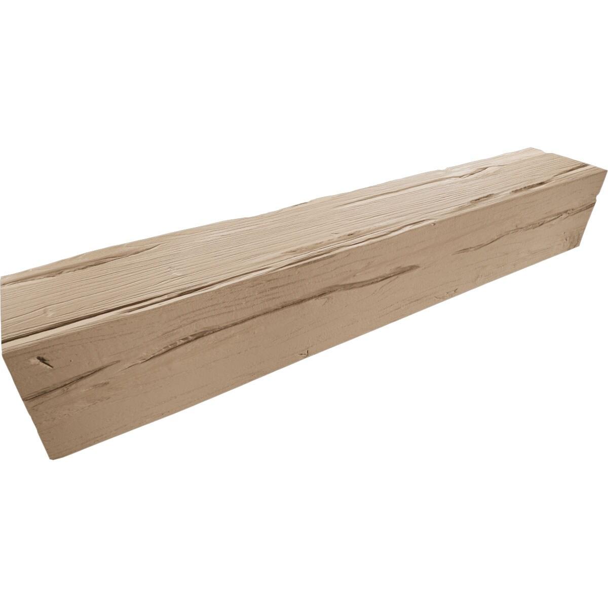 Ekena Millwork 4"W x 6"H x 8'L 3-Sided (U-beam) Riverwood Endurathane Faux Wood Ceiling Beam, Factory Prepped