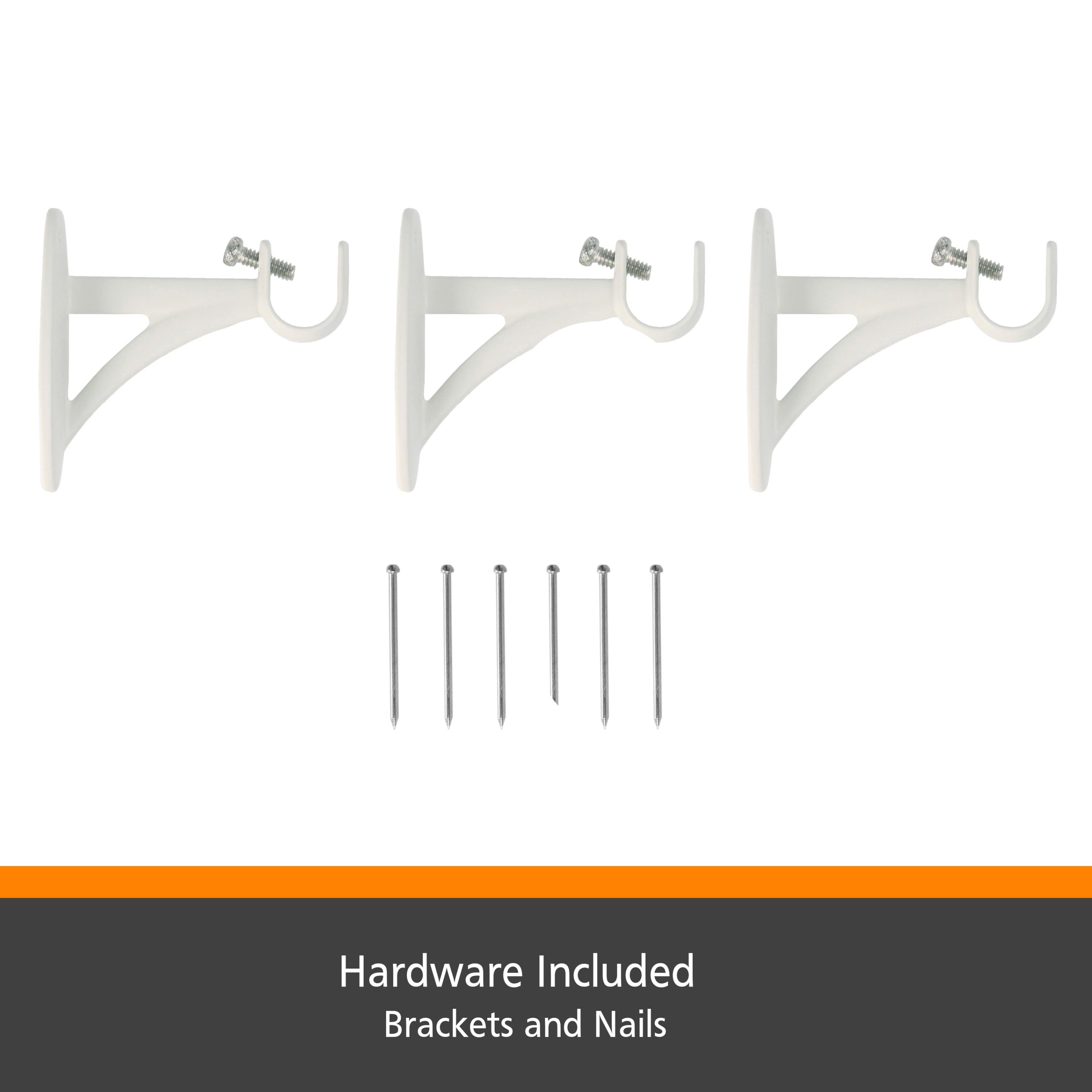 Kenney Kenney Belle 5/8" Fast Fit Easy Install Decorative Window Curtain Rod, Rustic White