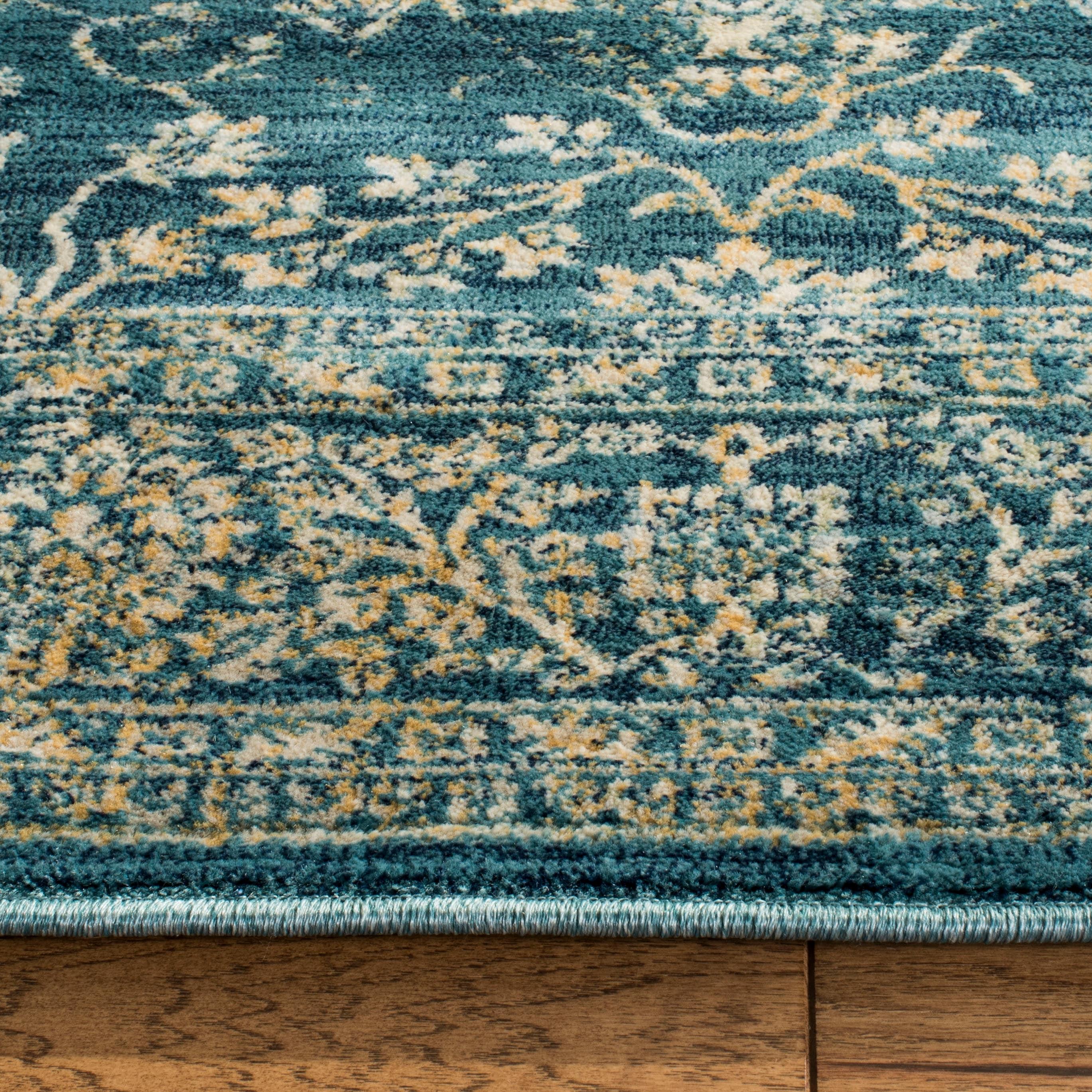 Evoke EVK510 Power Loomed Area Rug Light Blue / Beige 5'-1" X 7'-6" - Safavieh.