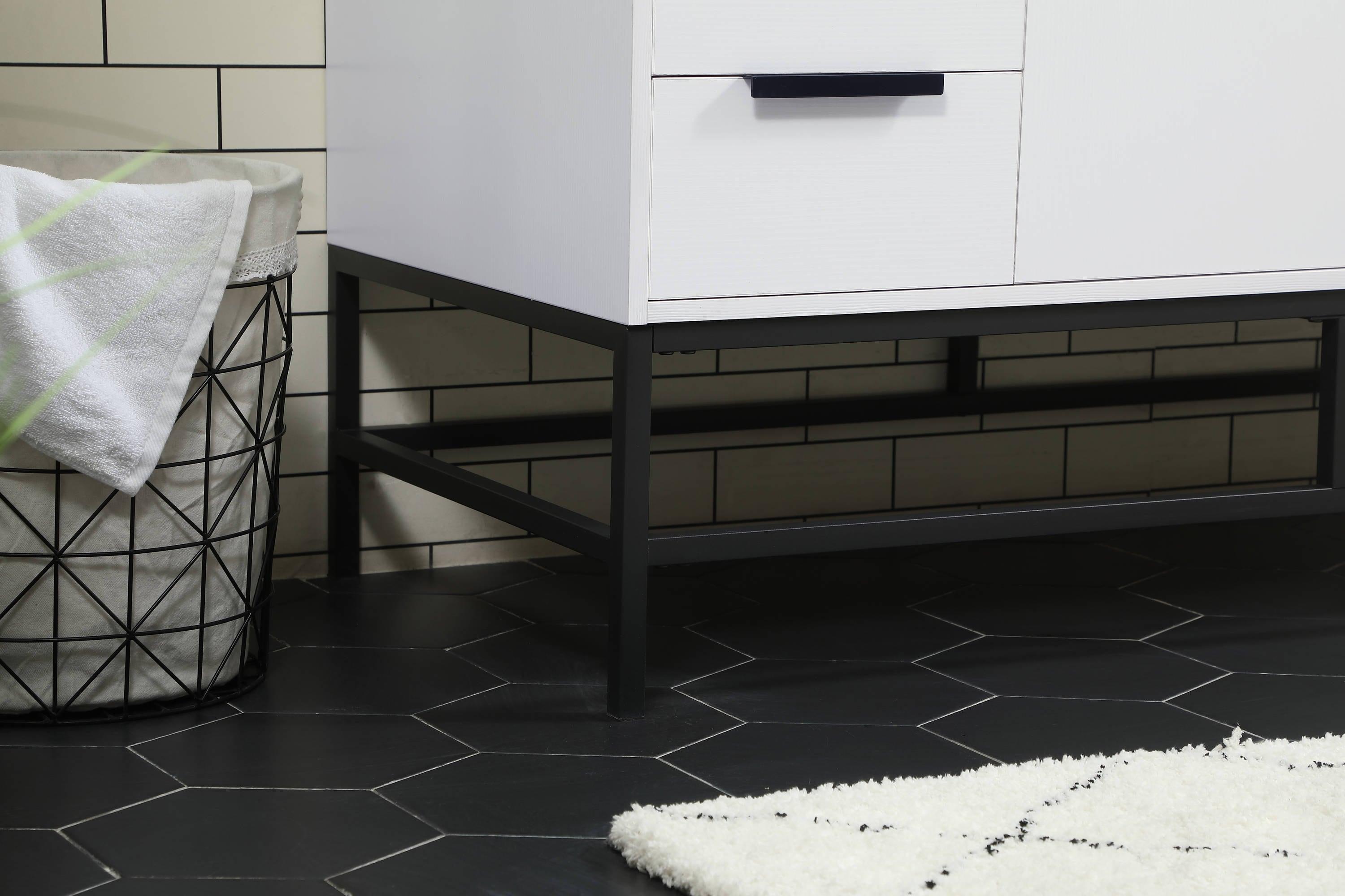 Alizabeth 48'' Single Bathroom Vanity with Engineered Marble Top