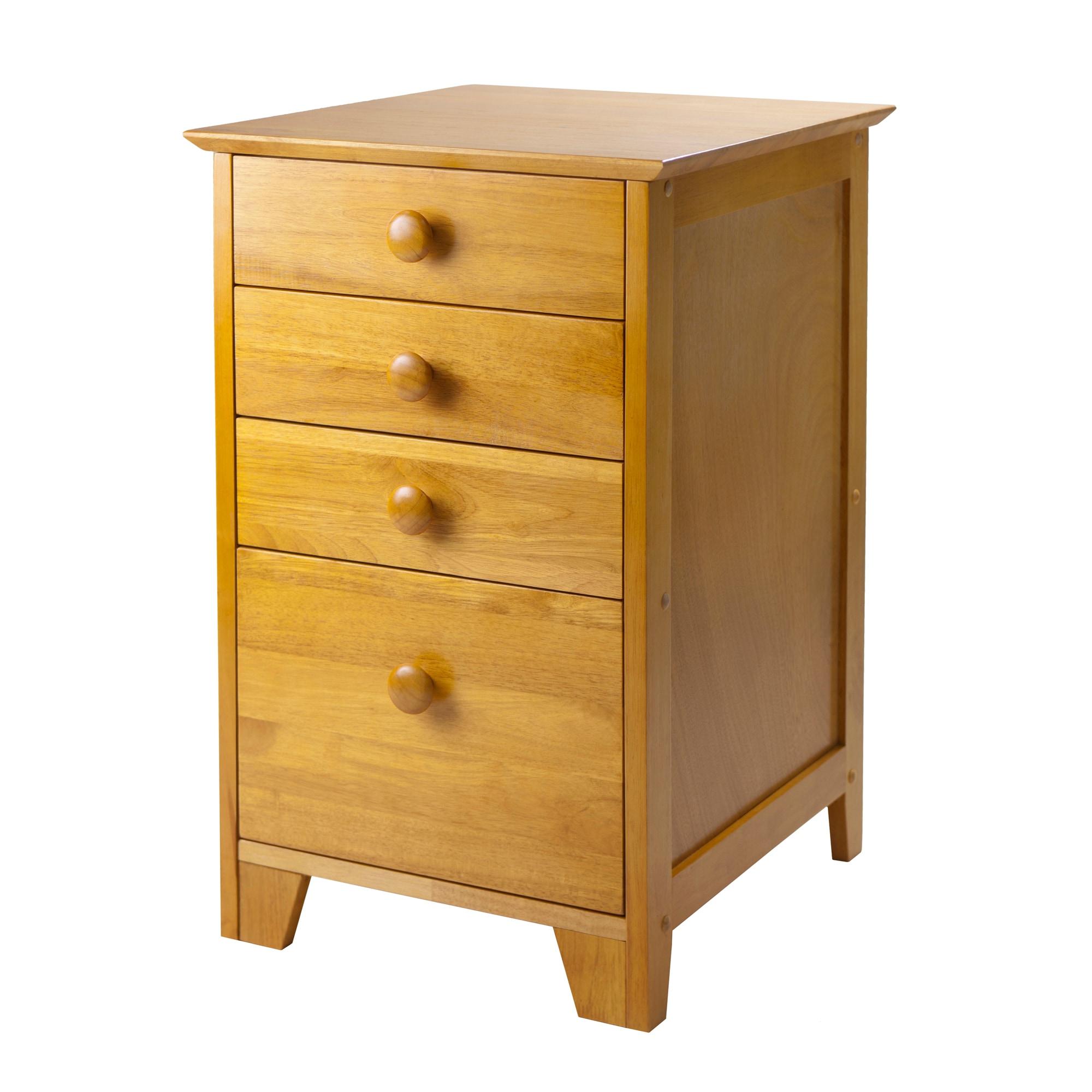 4 Drawers Studio File Cabinet Honey Brown - Winsome: Vertical Storage, Home Office, L-Shaped Desk Compatible