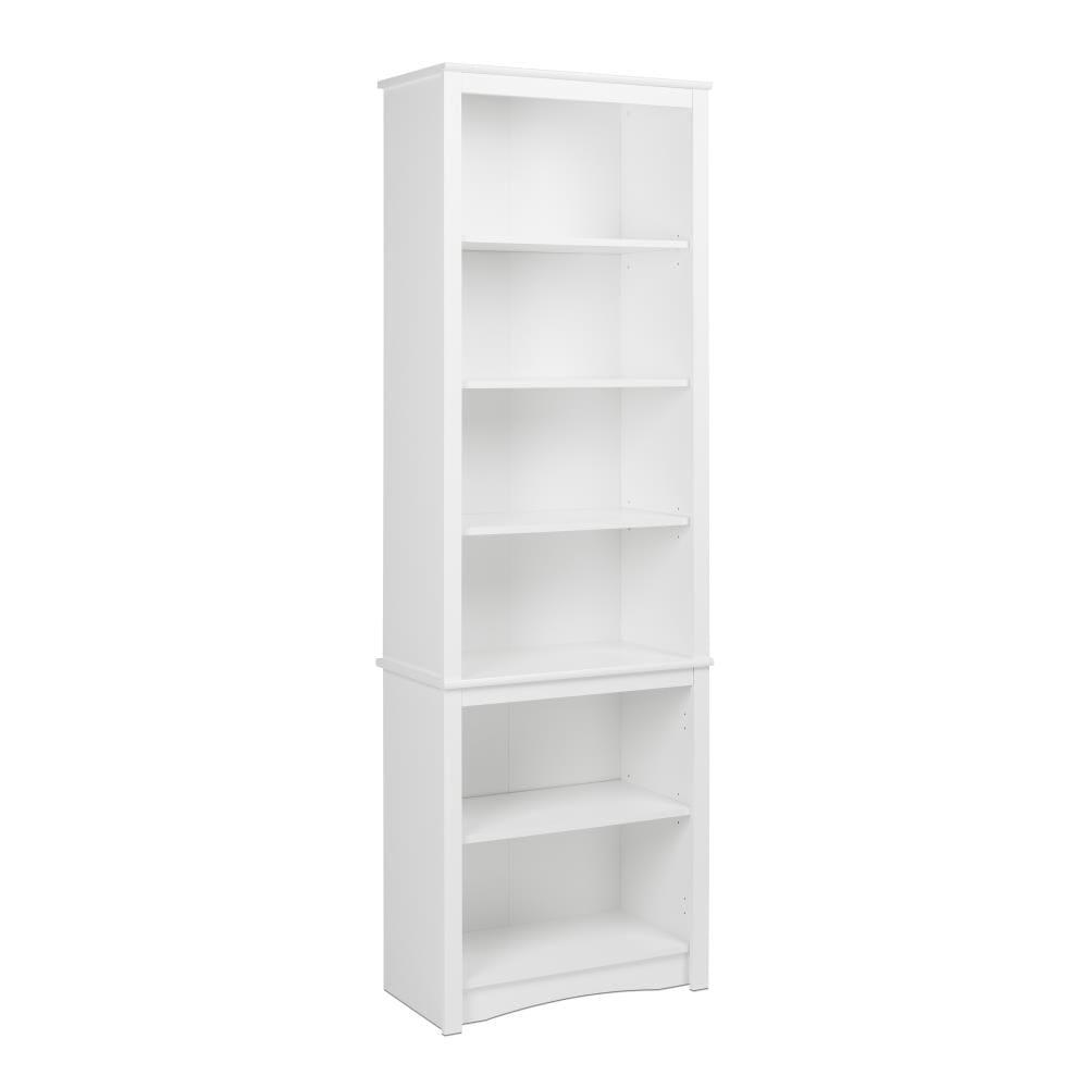 80" Tall Bookshelf White - Prepac: Laminated 6-Shelf Storage, Modern Design