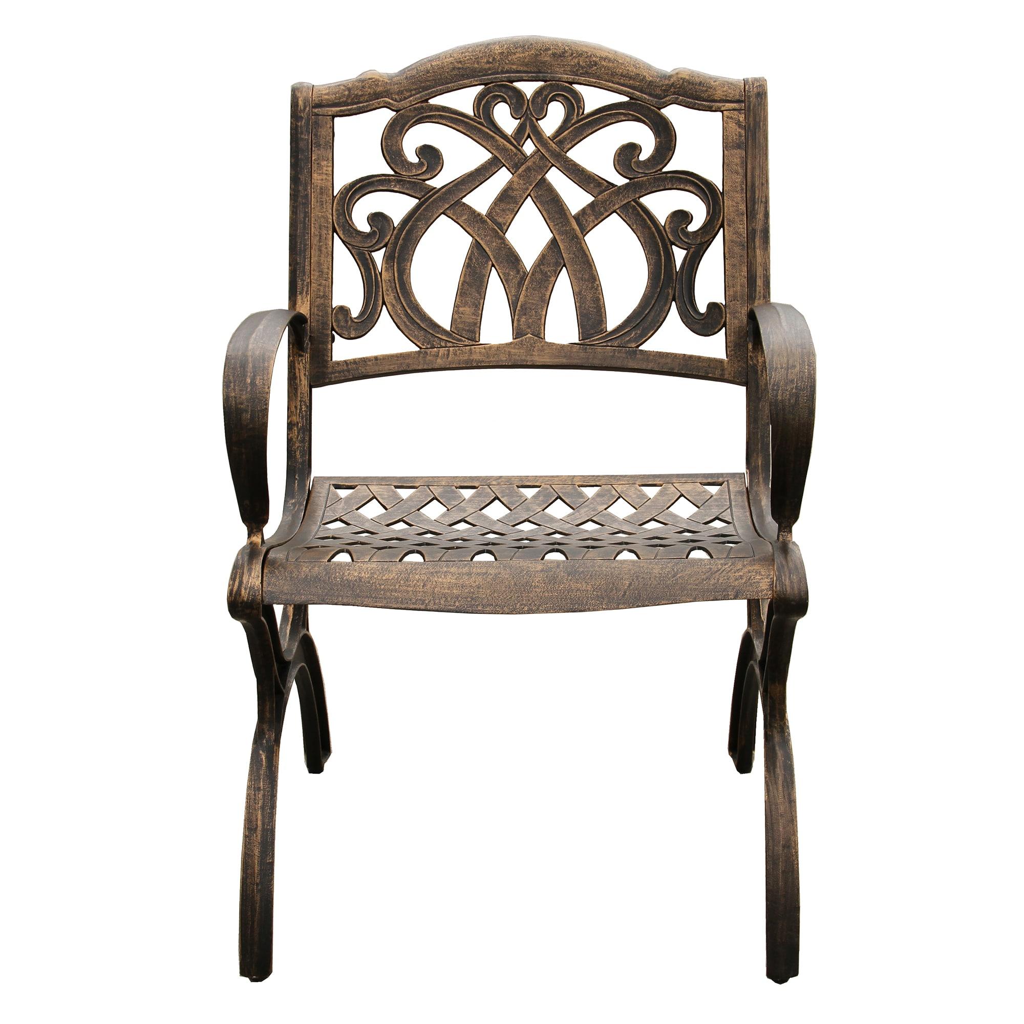 7pc Outdoor Dining Set: UV-Resistant Aluminum Patio Furniture with Lazy Susan - Oakland Living
