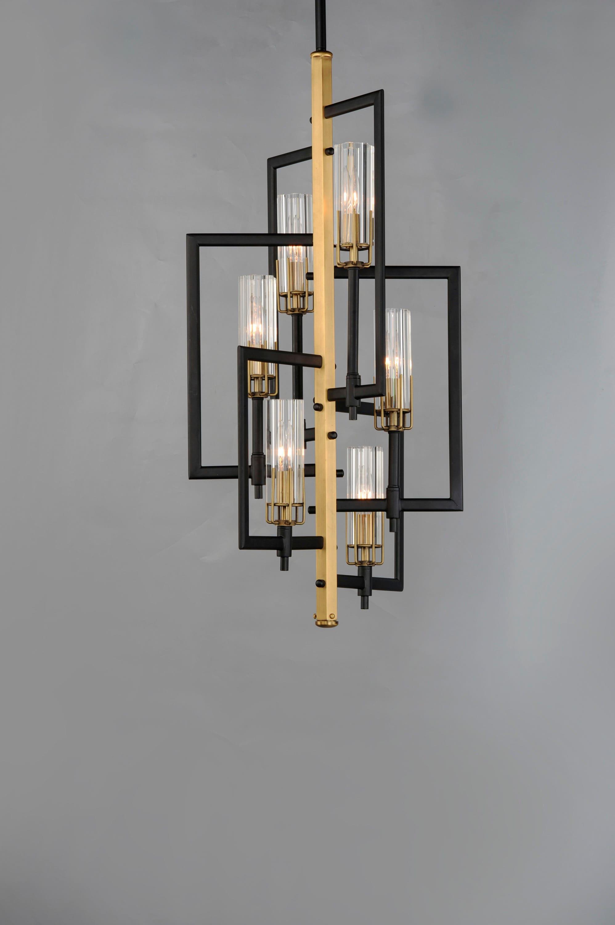 Maxim Lighting Flambeau 6 - Light Chandelier in  Black/Antique Brass
