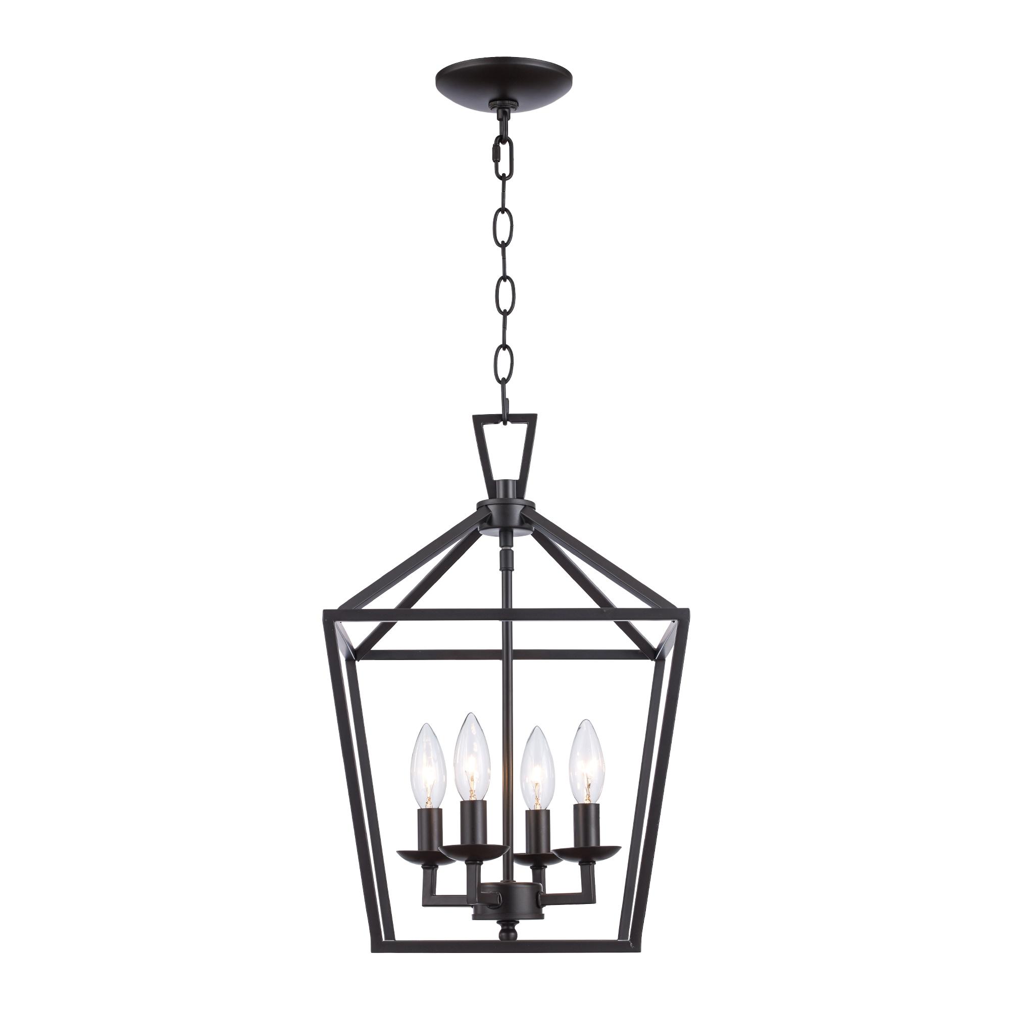 Lacey Industrial Cage 4-Light Pendant in Oil Rubbed Bronze
