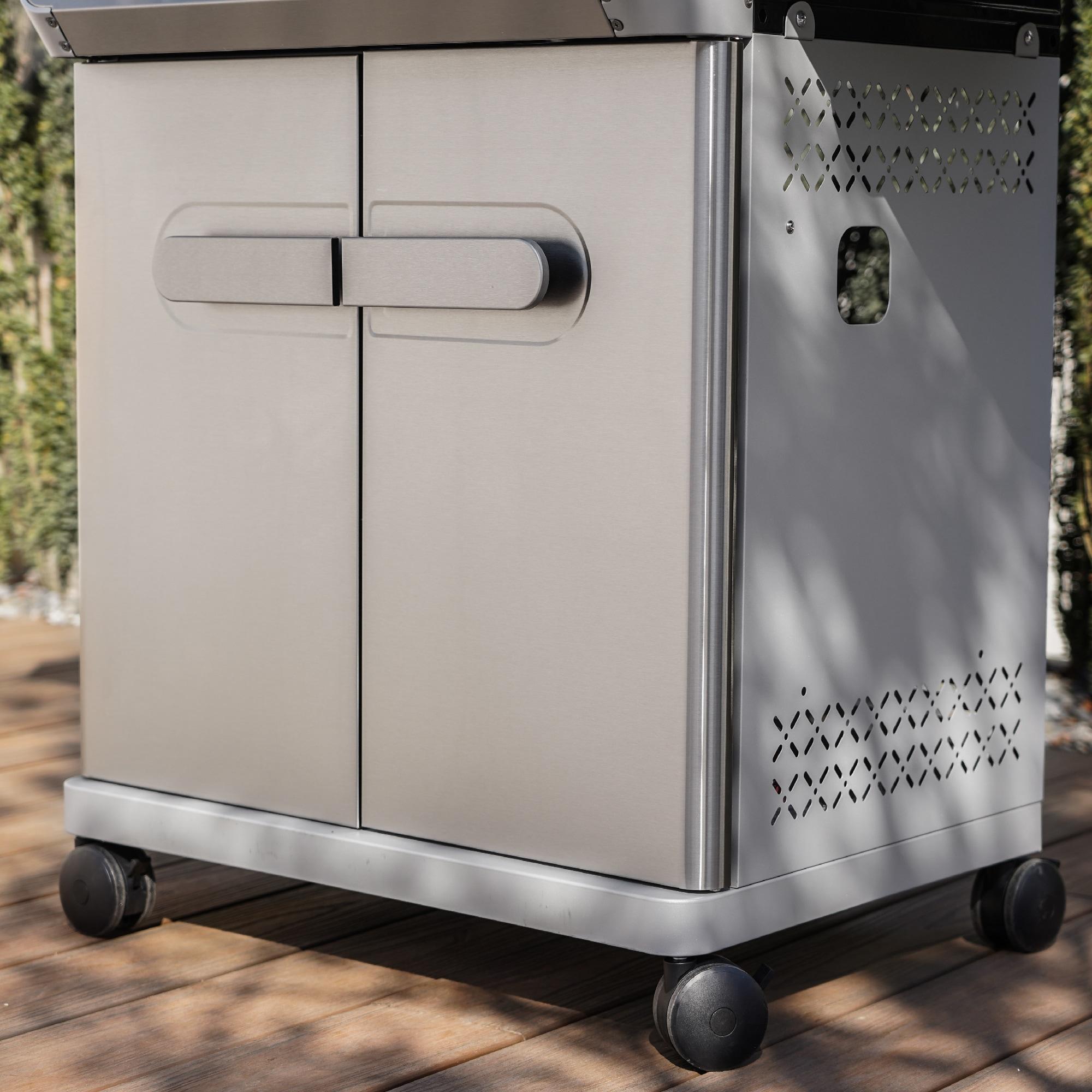 Monument Grills Mesa 415BZ,4-Burner Liquid Propane Infrared Gas Grill with Side Burner and Cabinet, 62,000 BTU – Perfect for Family BBQs